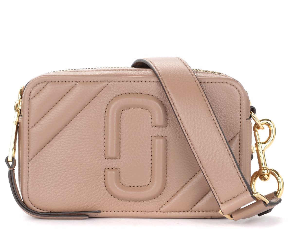 Marc Jacobs The Moto Shot Crossbody Bag In Beige Leather