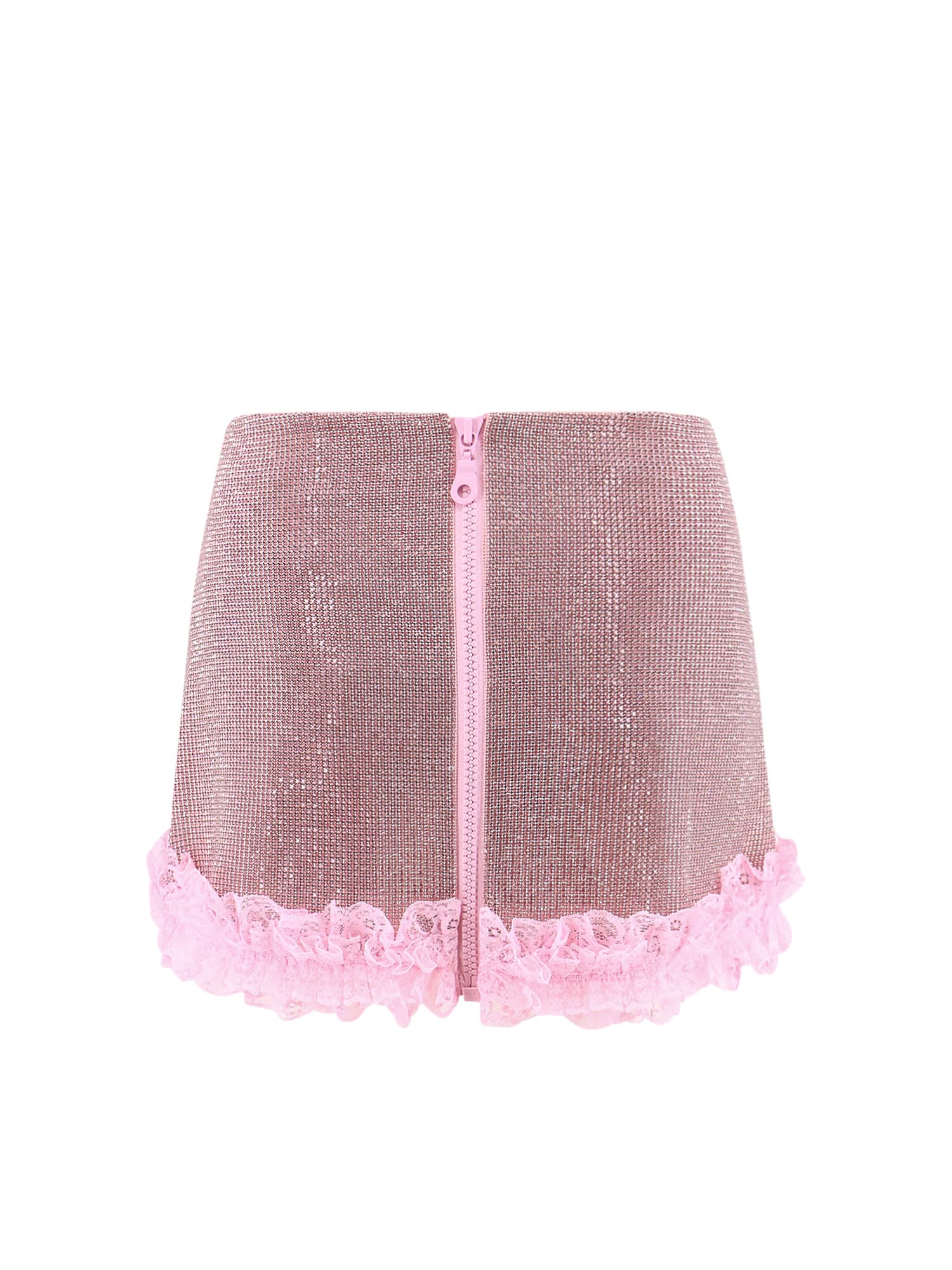Self-portrait Crystal Miniskirt In Pink