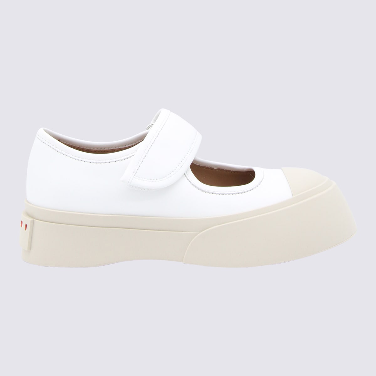 Shop Marni White Leather Sandals In Lily White