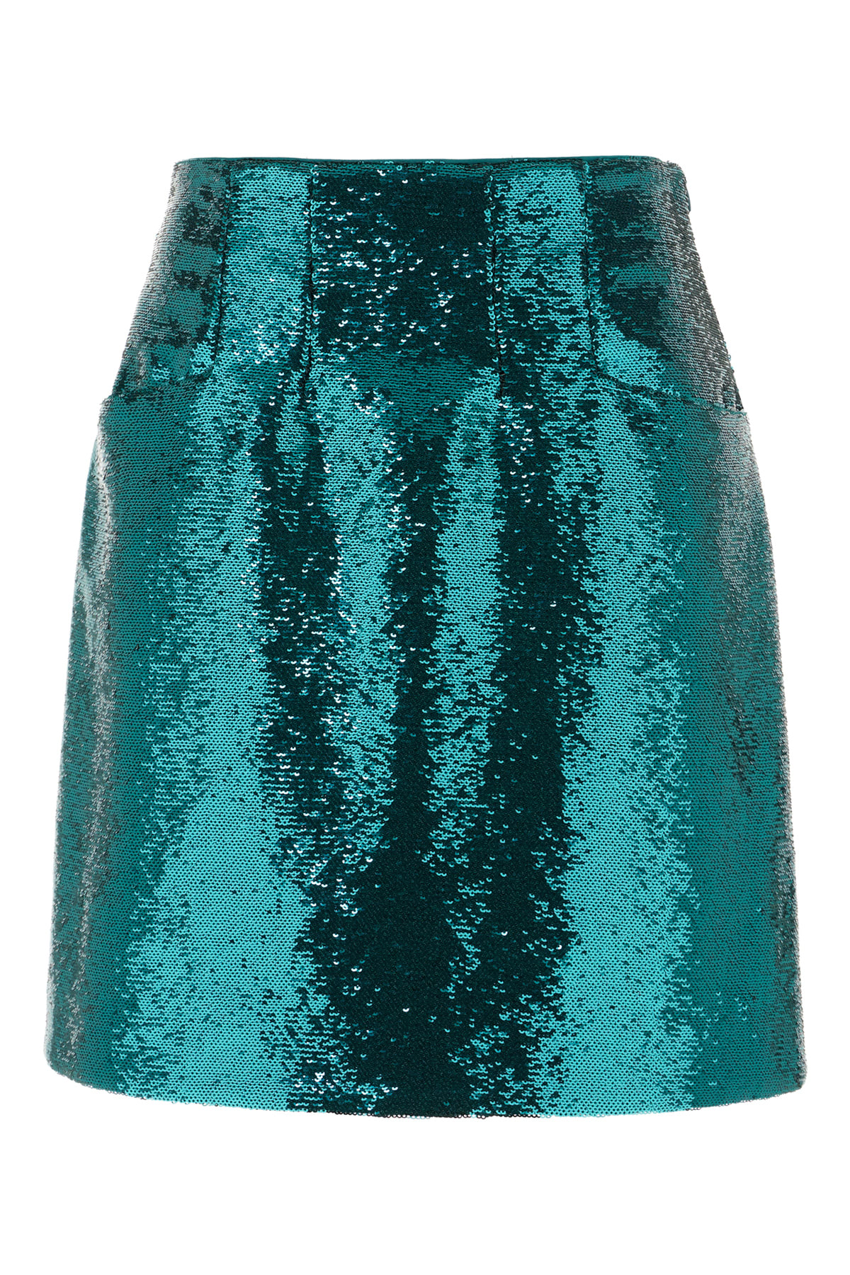 Genny Teal Green Polyester Mini Skirt In Oliva