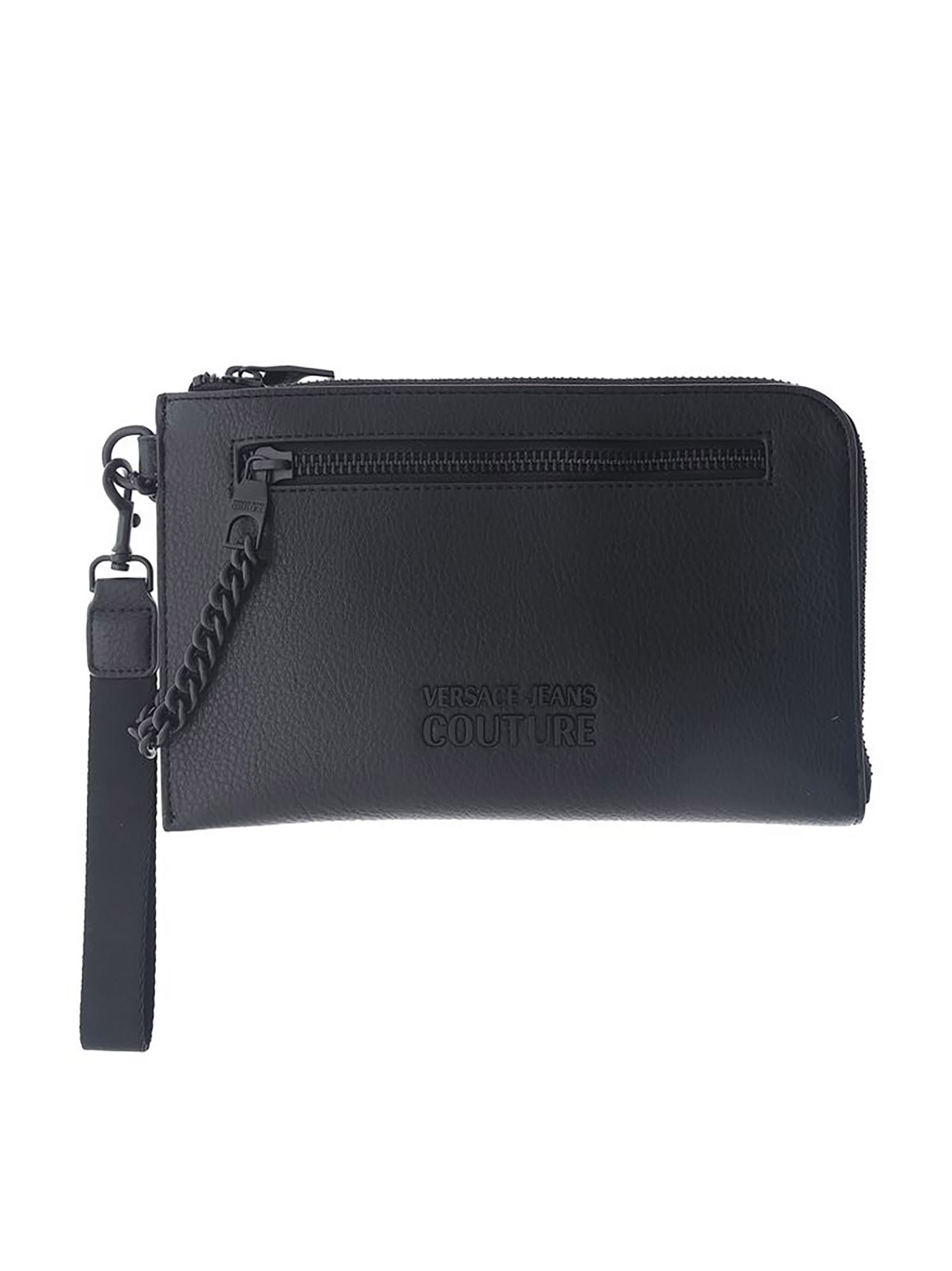 Versace Jeans Couture Leatherette Pouch With Chain Detail