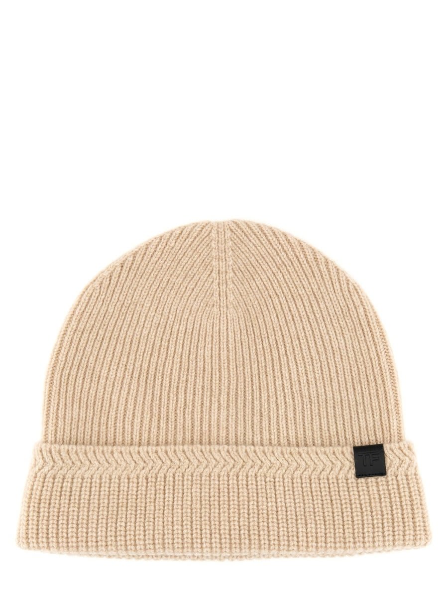 TOM FORD TF PATCH RIBBED BEANIE 