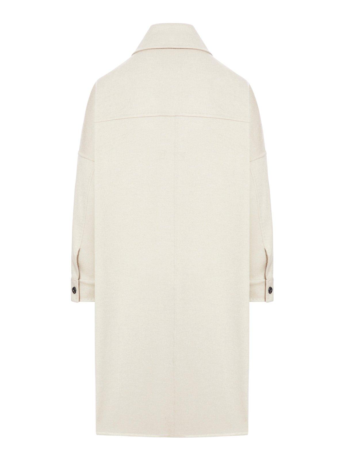 Shop Max Mara Button Detailed Long-sleeved Coat In Casha