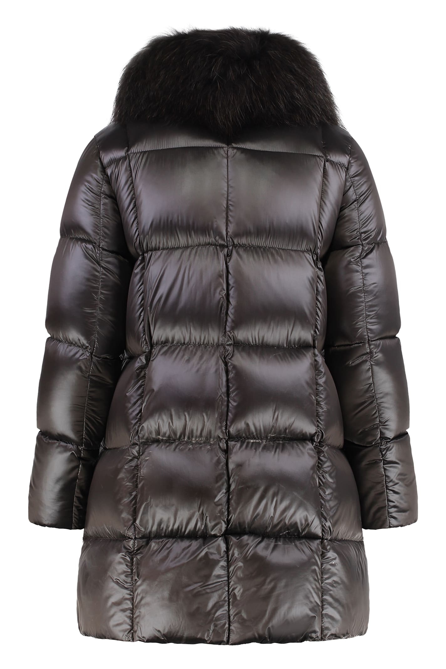 Moorer Atria Fur Collar Down Jacket In Brown