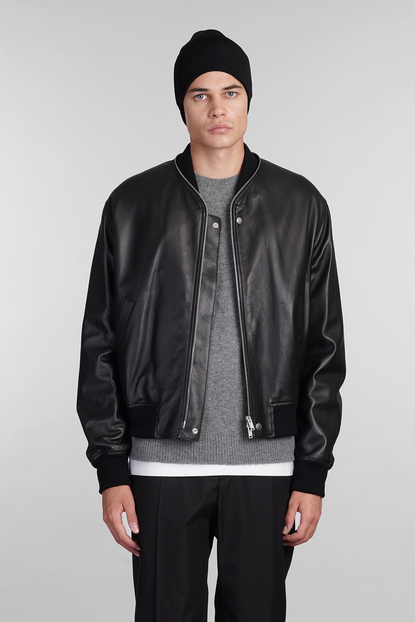 Bomber In Black Leather