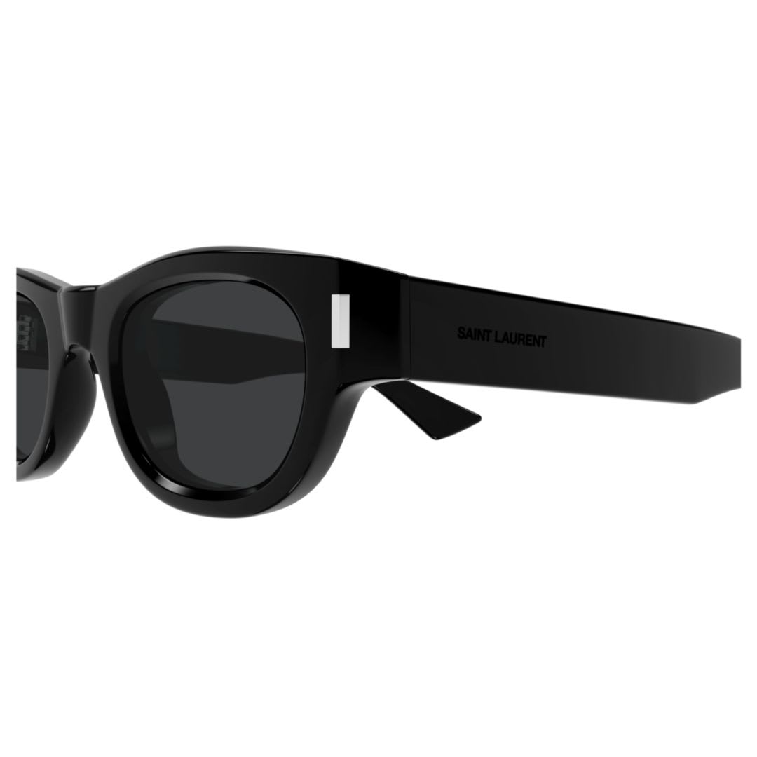 Saint Laurent Black Oval Unisex Sunglasses Sl 761 001 49 In Black