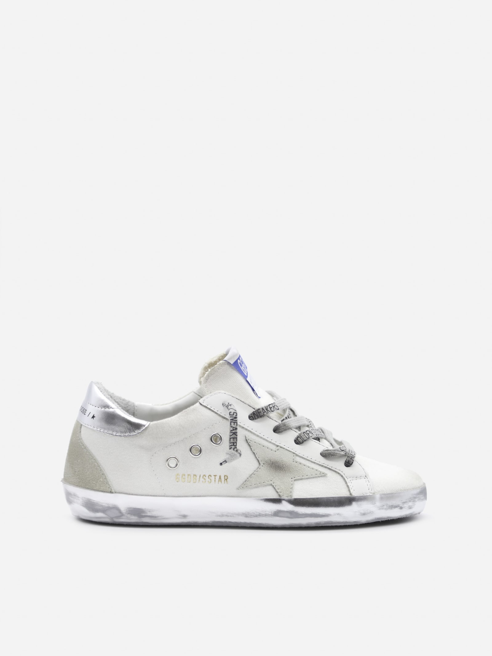 Golden Goose Superstar Sneakers In Leather With Laminated Effect Inserts