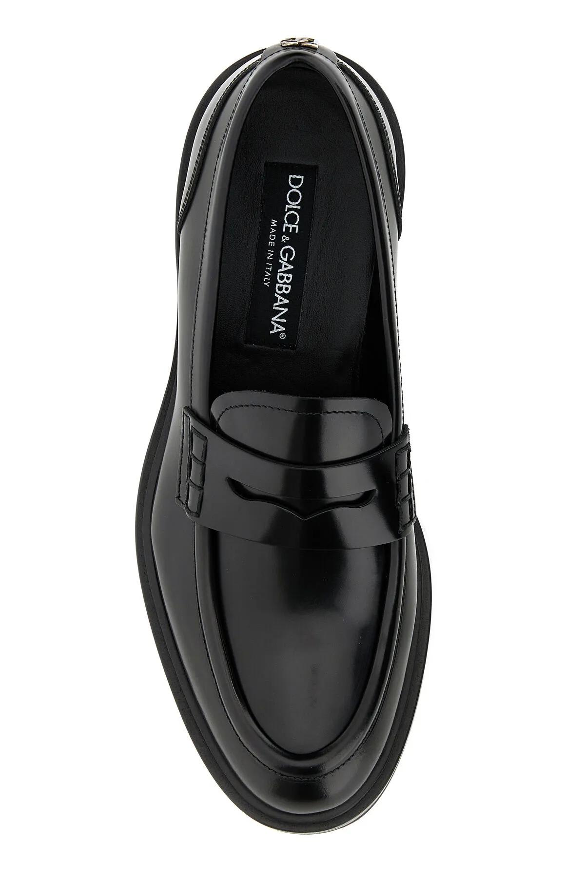 Shop Dolce & Gabbana Black Leather Loafers