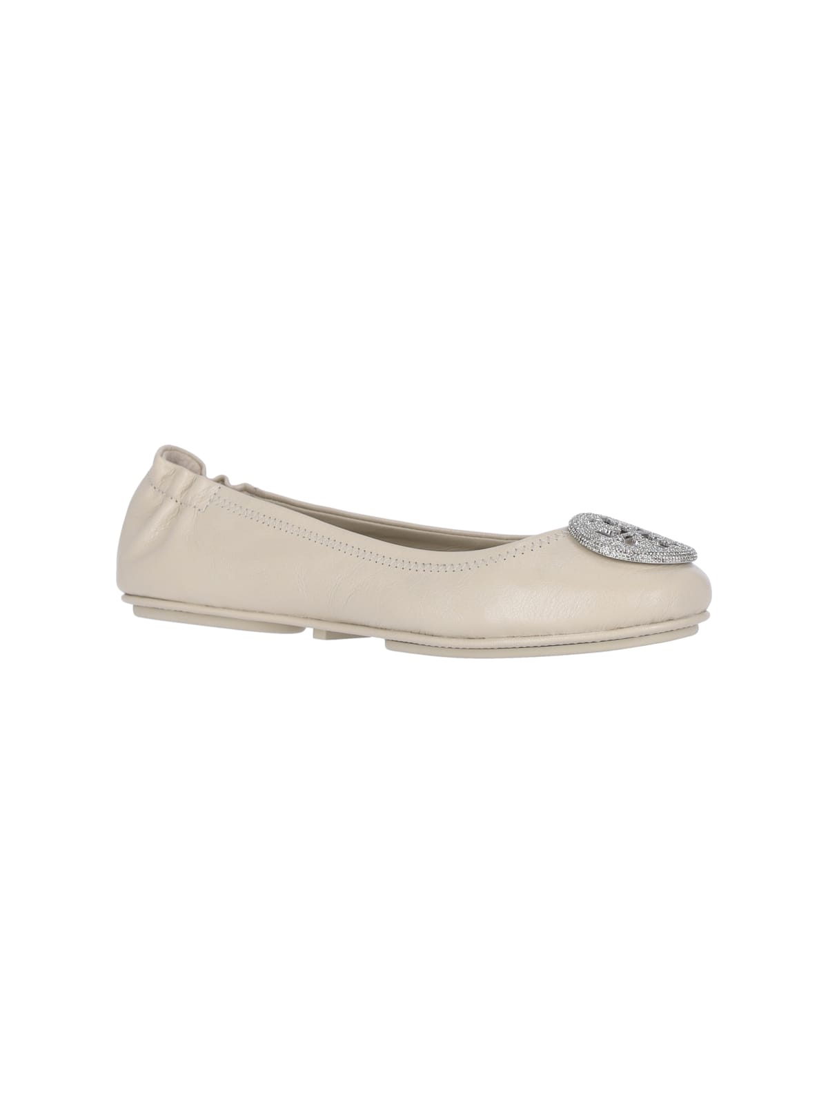 Shop Tory Burch Minnie Ballet Flats In Beige