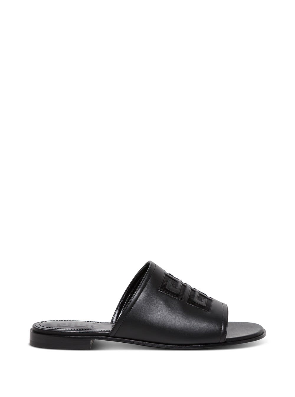 Givenchy 4g Slide Sandals In Black Leather With Logo