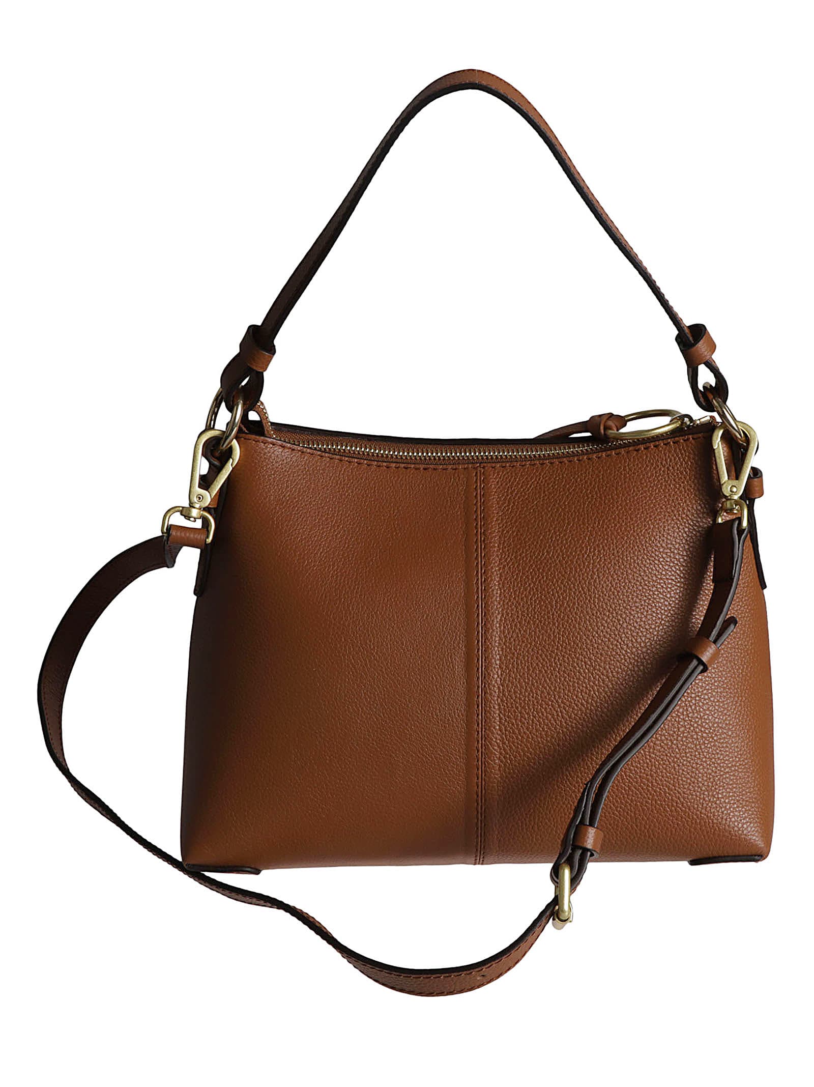 Shop See By Chloé Ring Detail Zip Tote In Caramel
