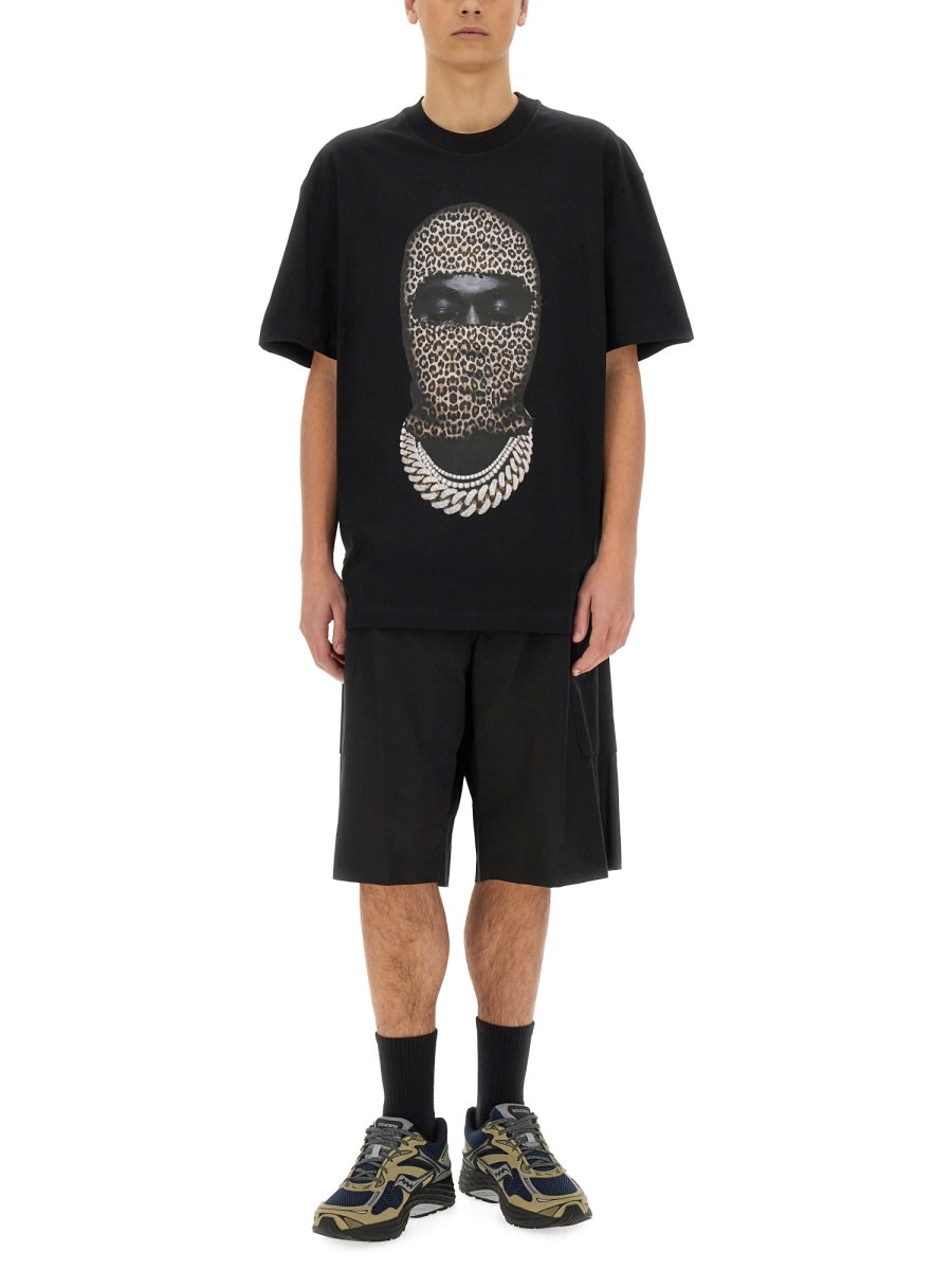 Ih Nom Uh Nit Leopard Mask Print T-shirt In Black