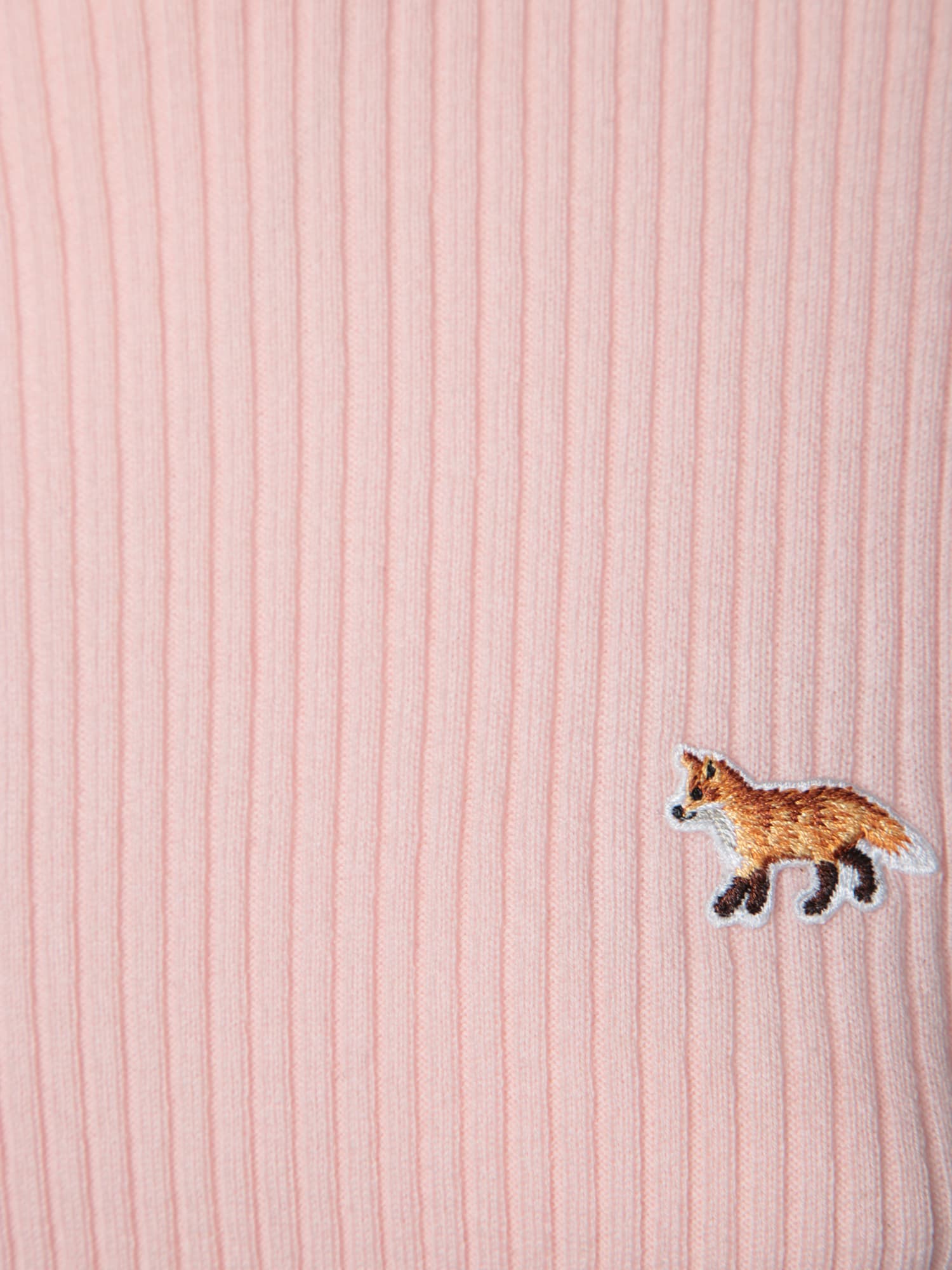 Maison Kitsuné Baby Fox Patch Fine Ribbed Turtleneck-xs Nd Maison Kitsune Female In Pink