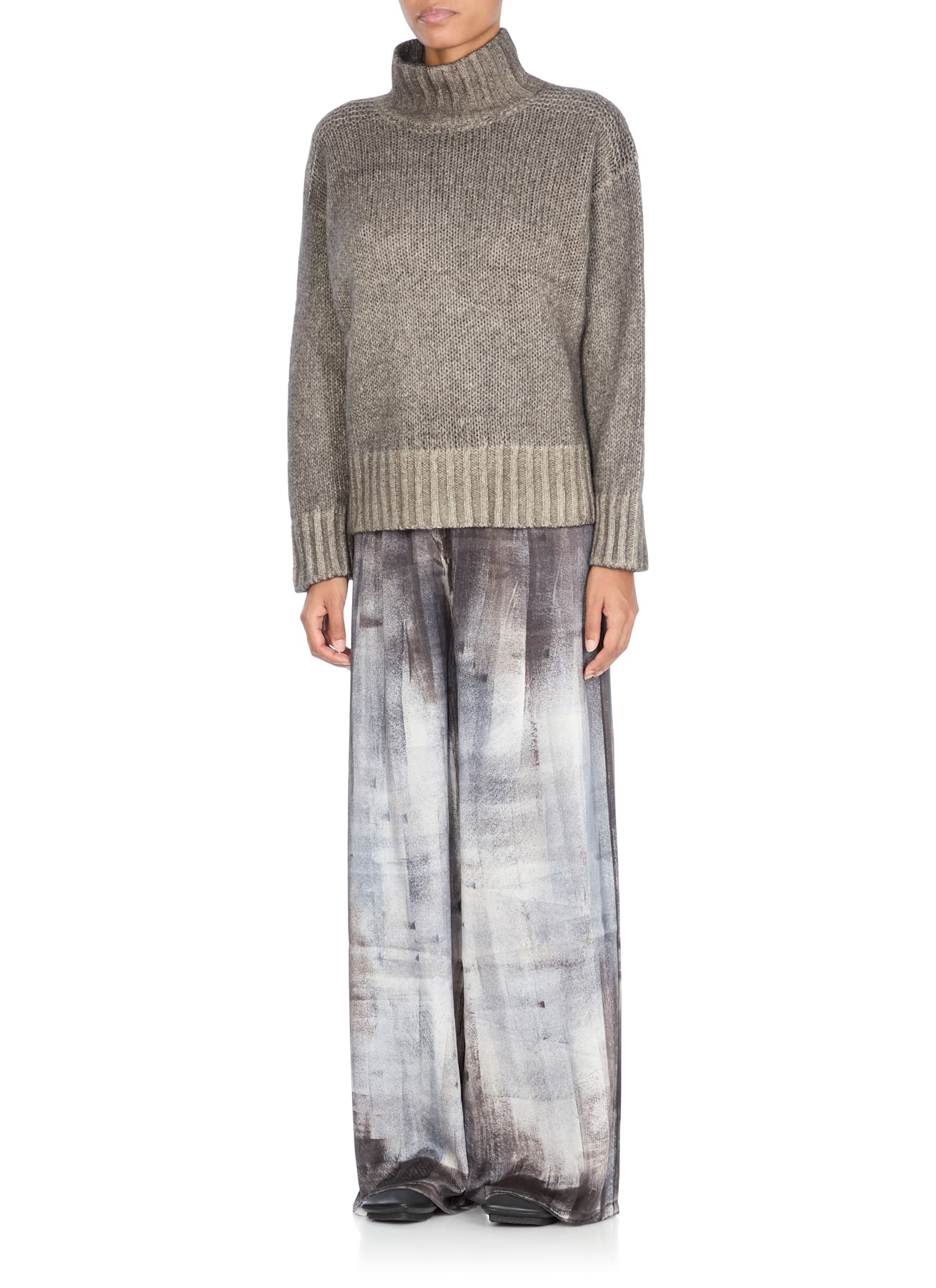 Avant Toi Cashmere Blend High Neck Sweater In Gray
