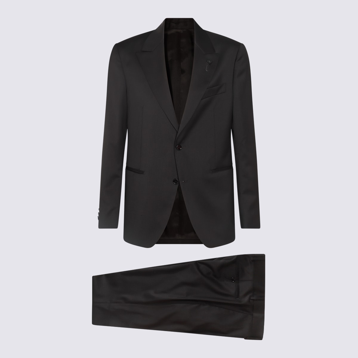 Lardini Black Wool Suits