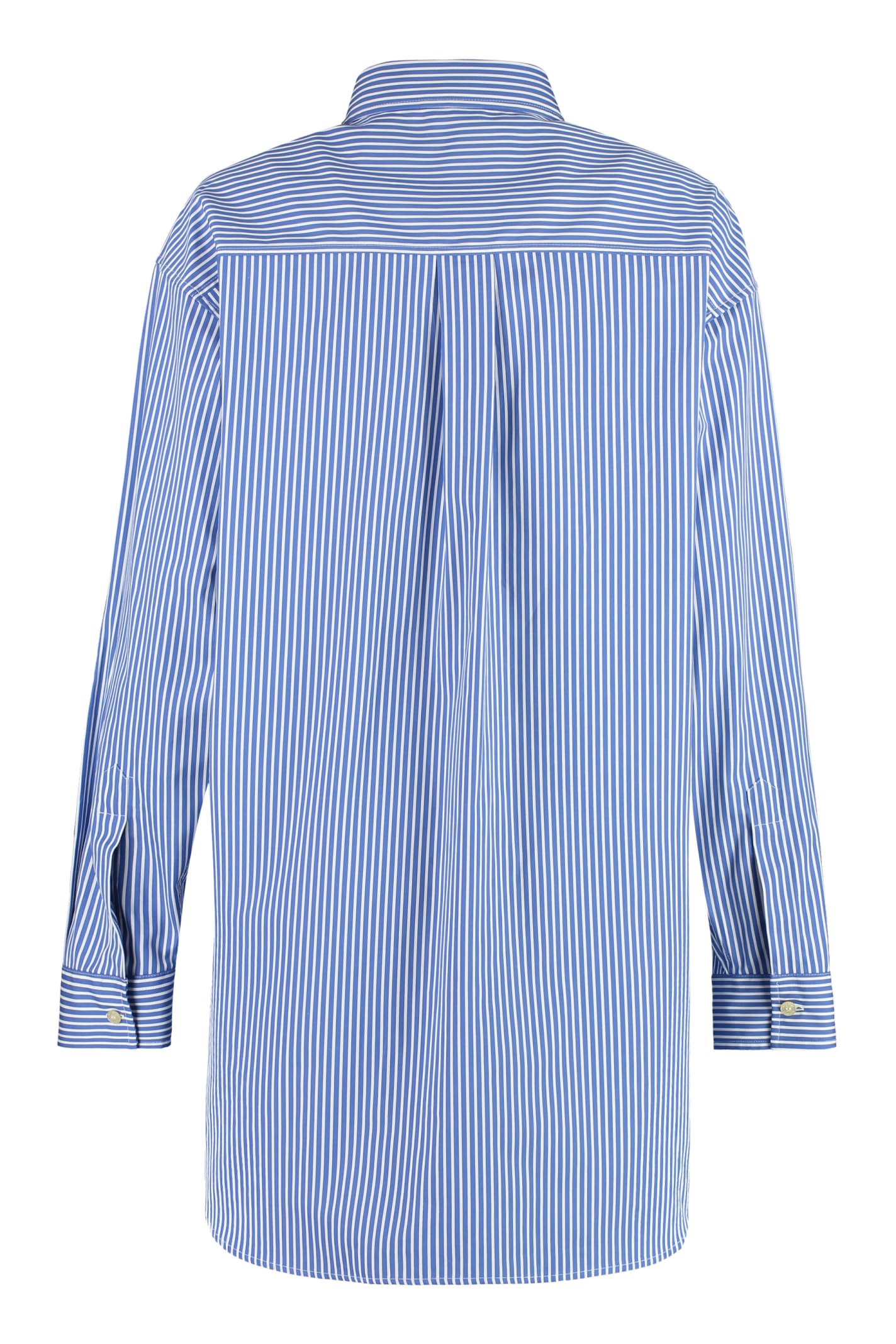 Shop Etro Striped Cotton Shirt In Blu
