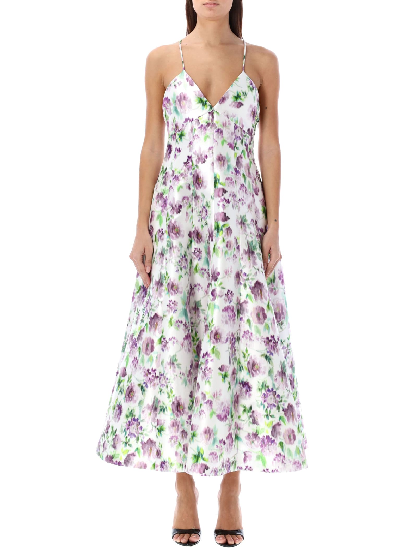 Shop Philosophy Di Lorenzo Serafini Radzmir Dress In Viola Print