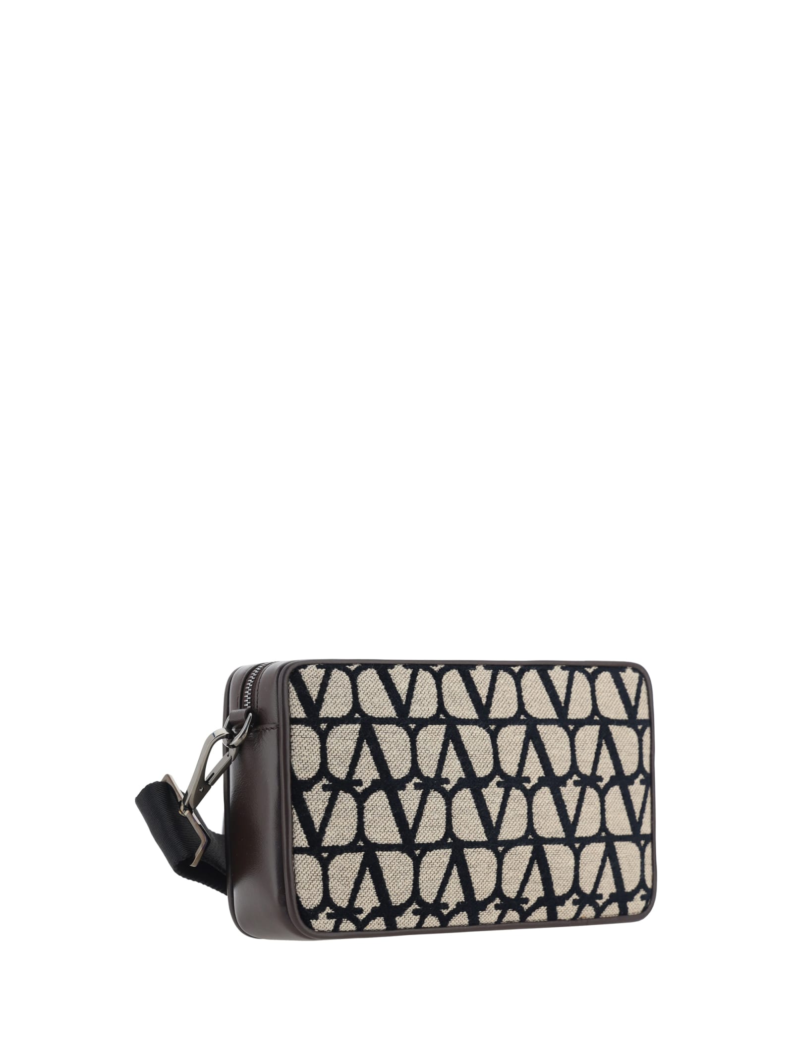 Shop Valentino Toile Iconographe Shoulder Bag In Naturale/nero/fondant