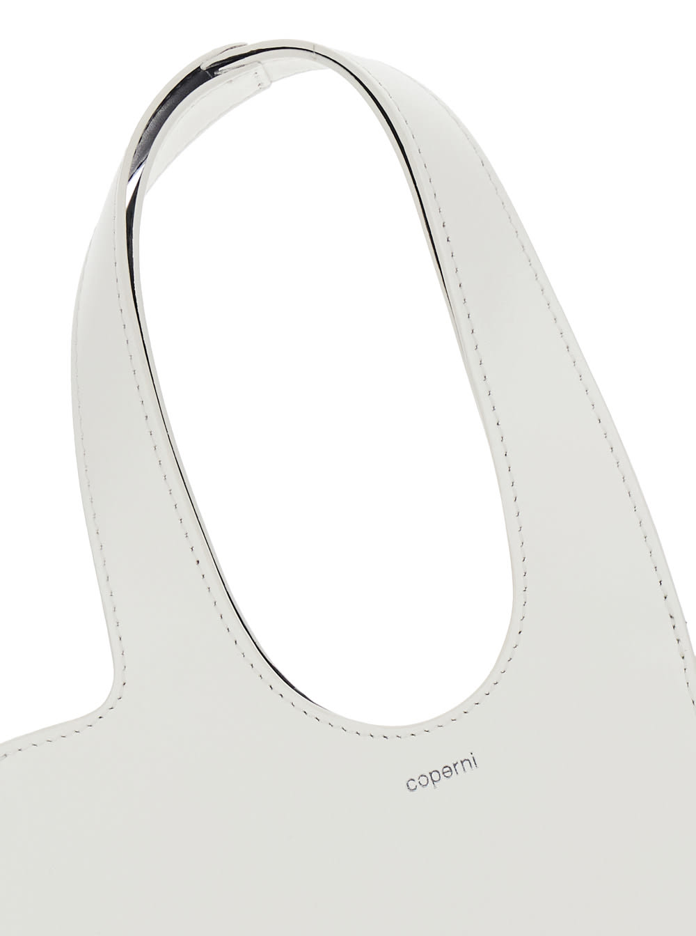 COPERNI BABY HEART WHITE HEART SHAPED CROSSBODY BAG WITH ADJUSTABLE AND REMOVABLE SHOULDER STRAP IN LEATHER