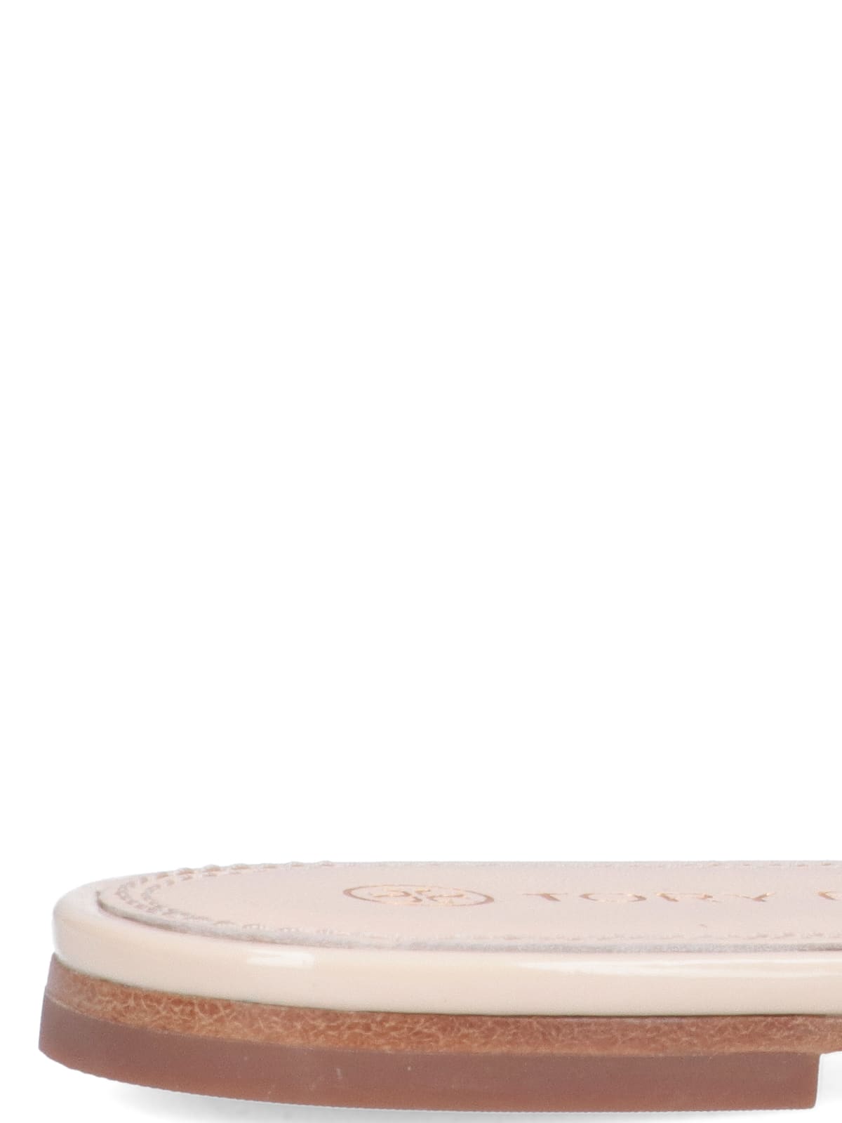 Shop Tory Burch Eleanor Slider Sandals In Crema