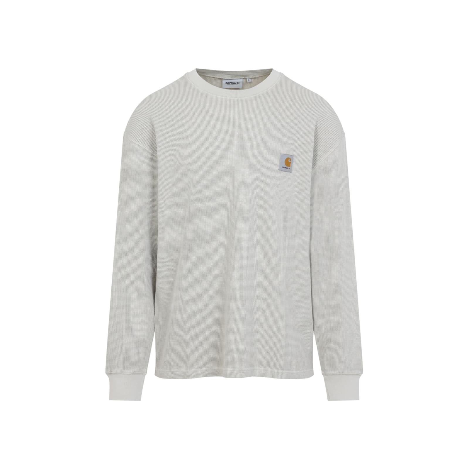Carhartt Wip Fleur De Sel White Cotton Long Sleeves Vista T-shirt In White