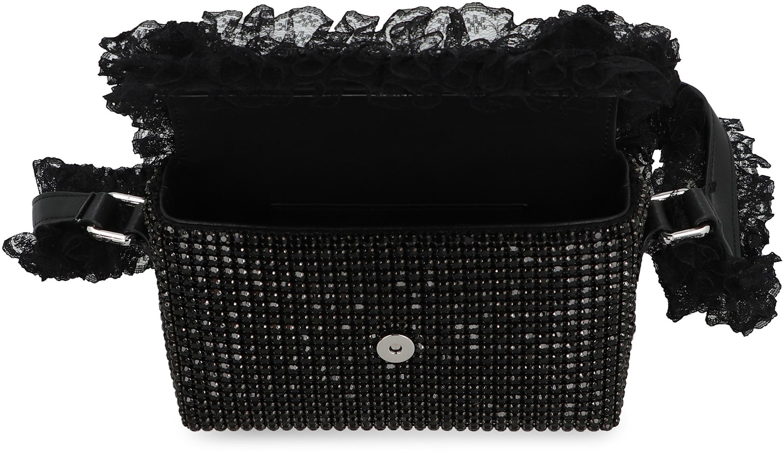 Self-portrait Christopher Kane Residency Shoulder Bag With All-over Sequins In Black