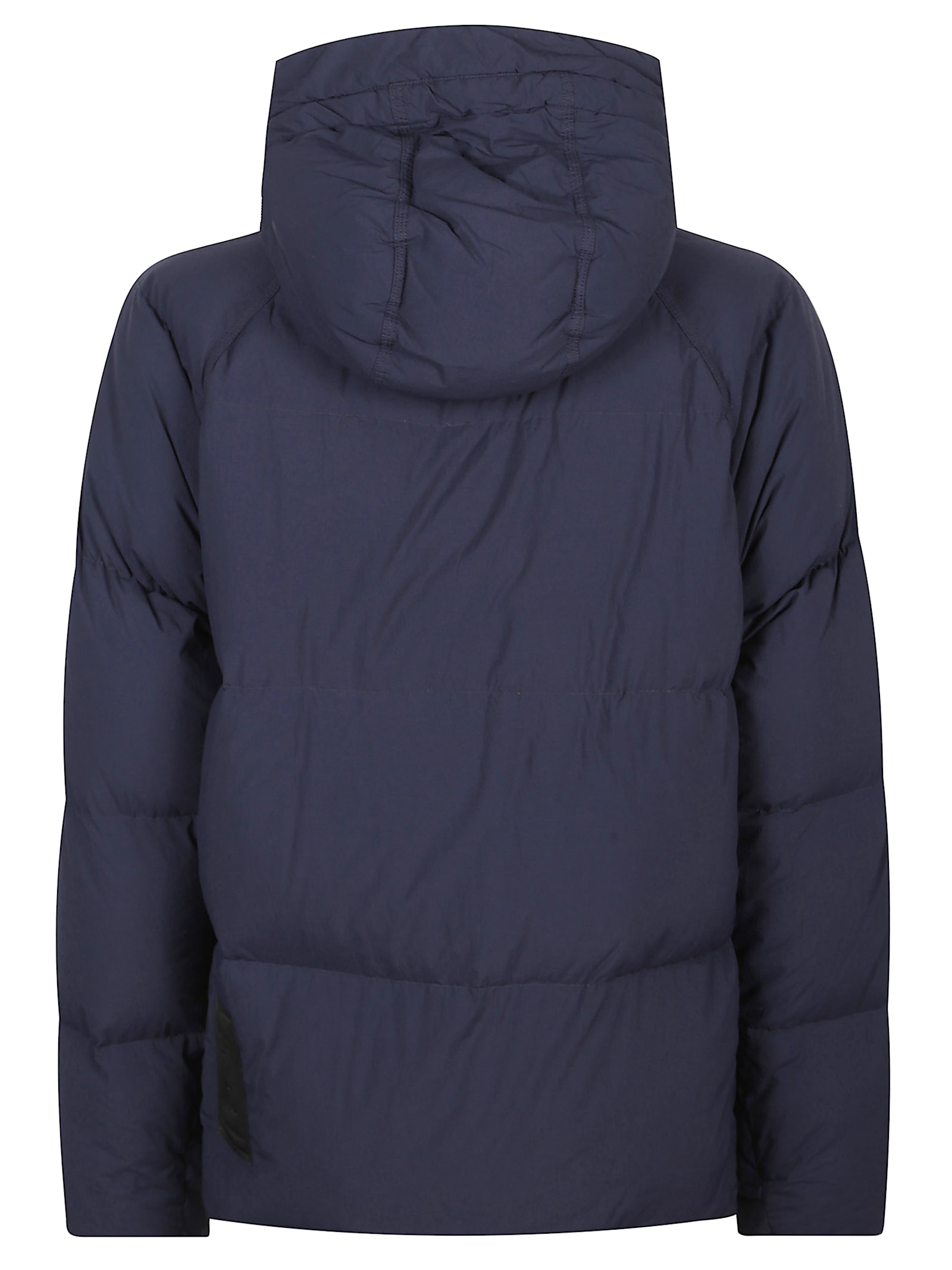 Ten C Down Parka With Hooded Design And Quilted Texture In Blue