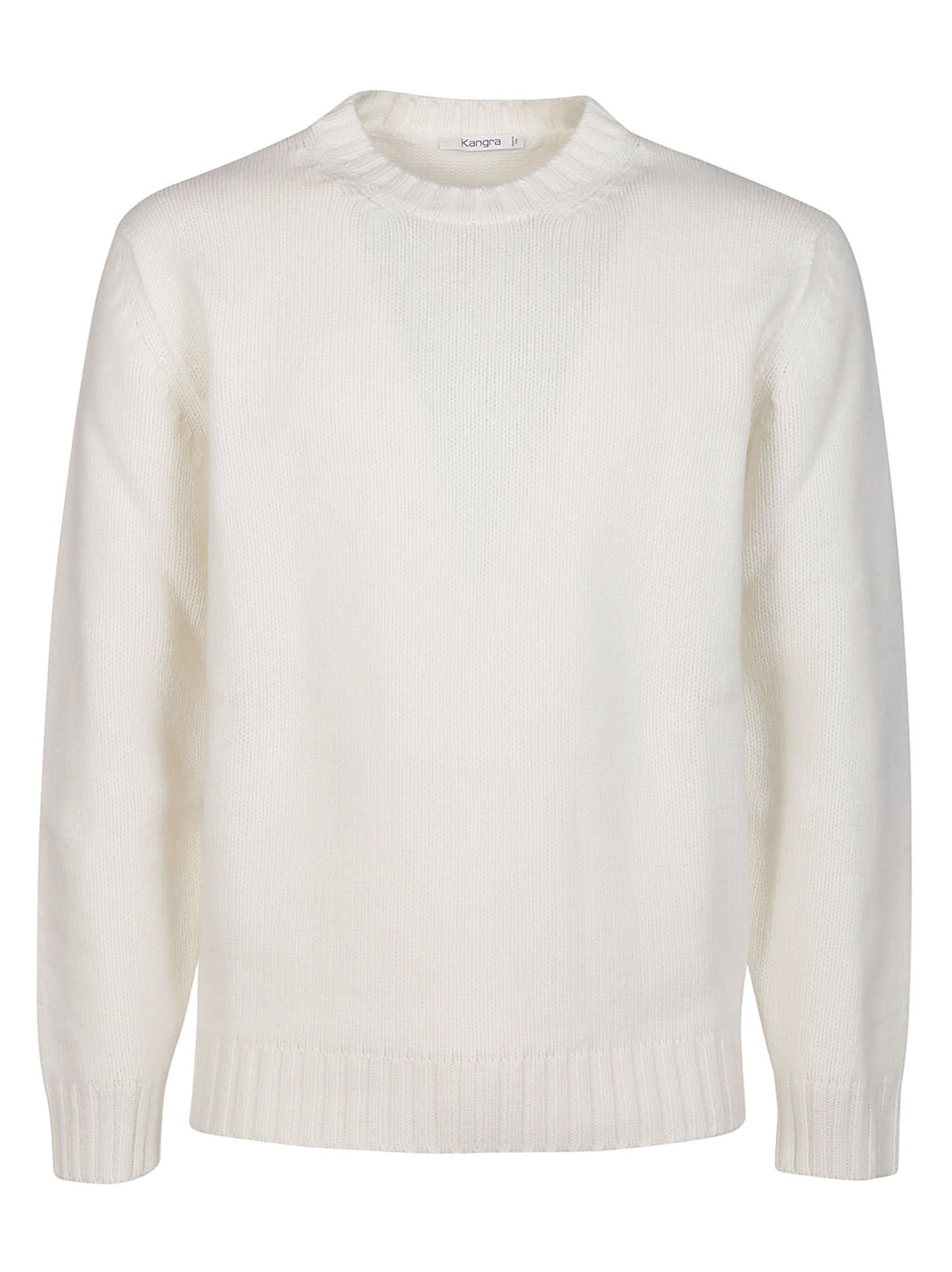 Kangra Basic Round Neck Sweater In Bianco