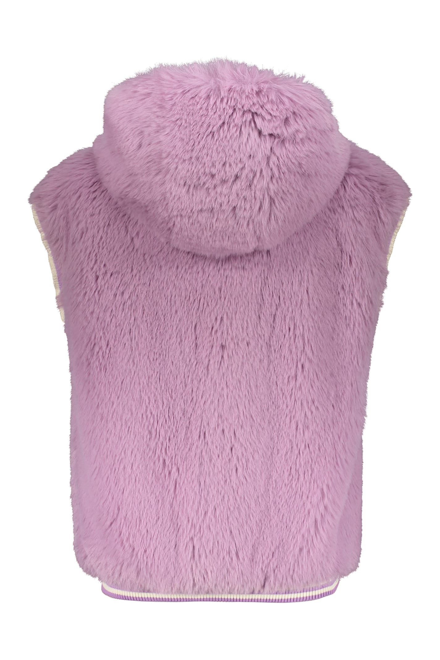 Herno Gilet In Faux Fur In Purple