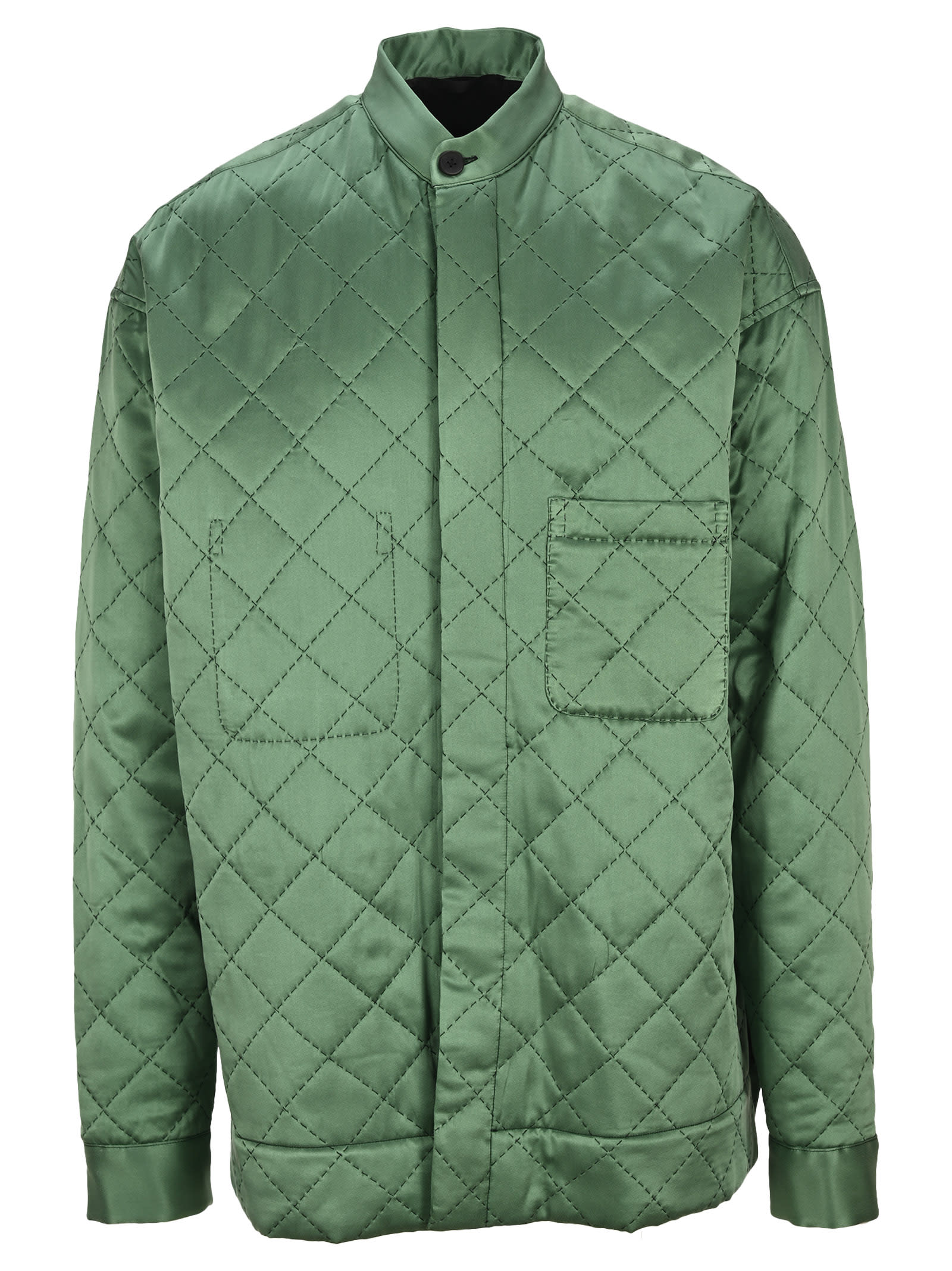Haider Ackermann Quilted Jacket In Military Green