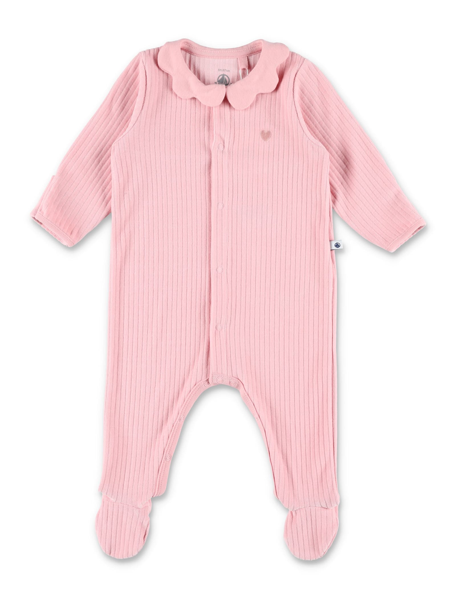 Petit Bateau Kid - Plain Velour Pyjama Suit In Pink