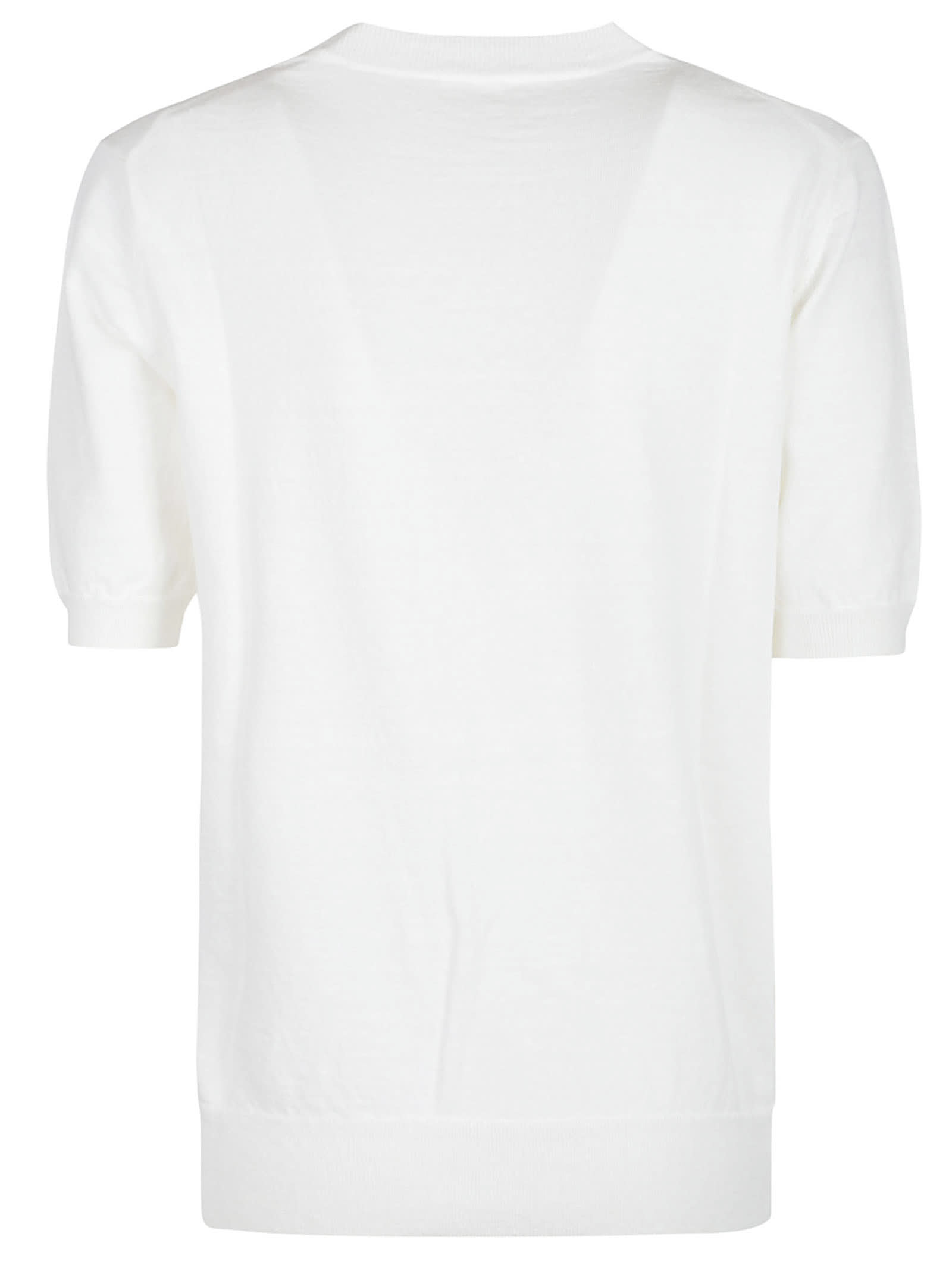P.a.r.o.s.h Cobalto Short Sleeve Sweater In Panna