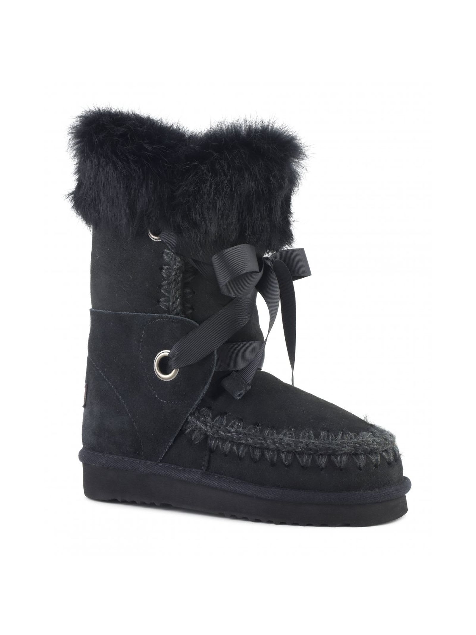 Shop Mou Black Sheepskin Eskimo Lace E Fur