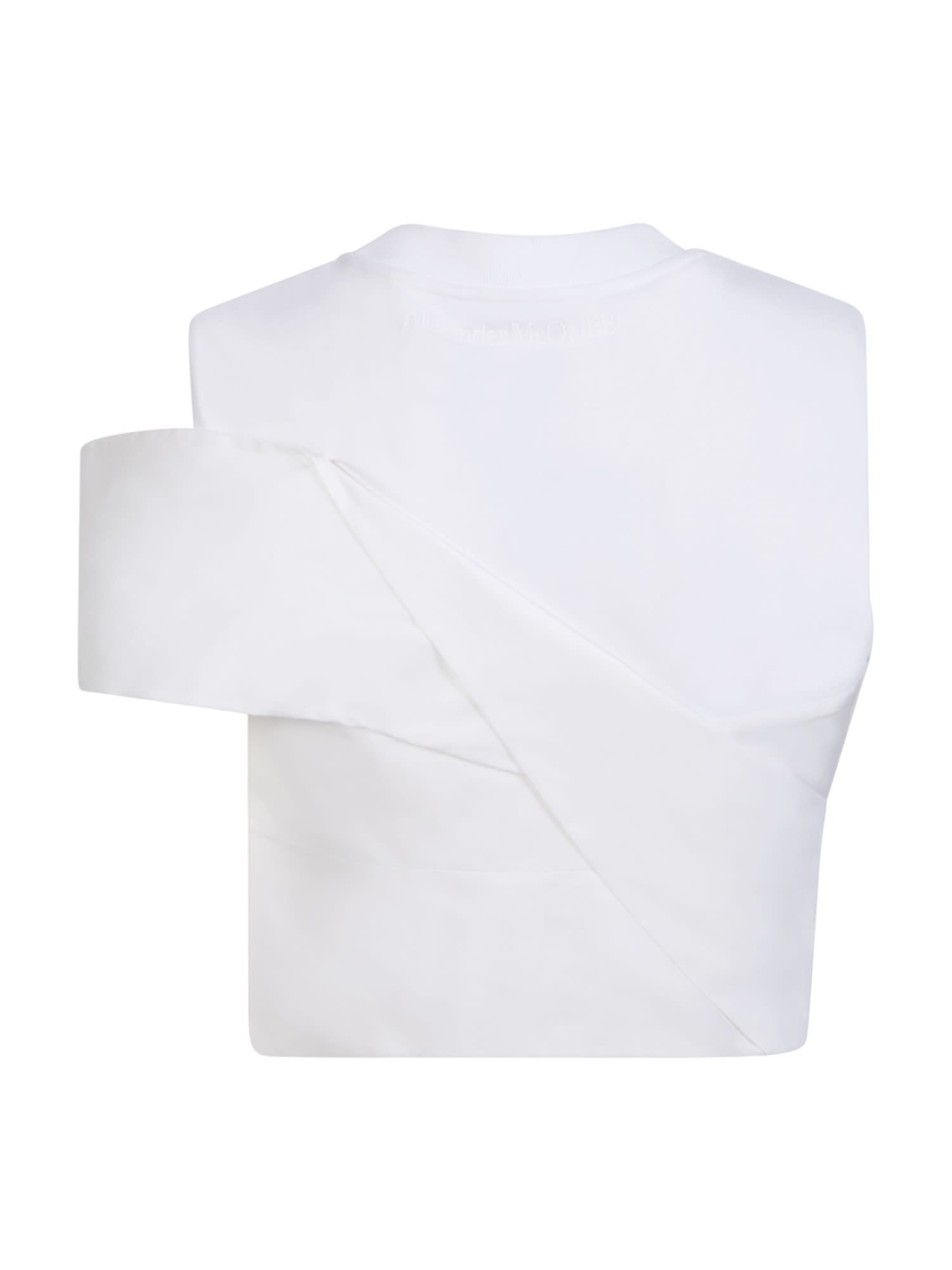 Shop Alexander Mcqueen Cut Out Details White Top