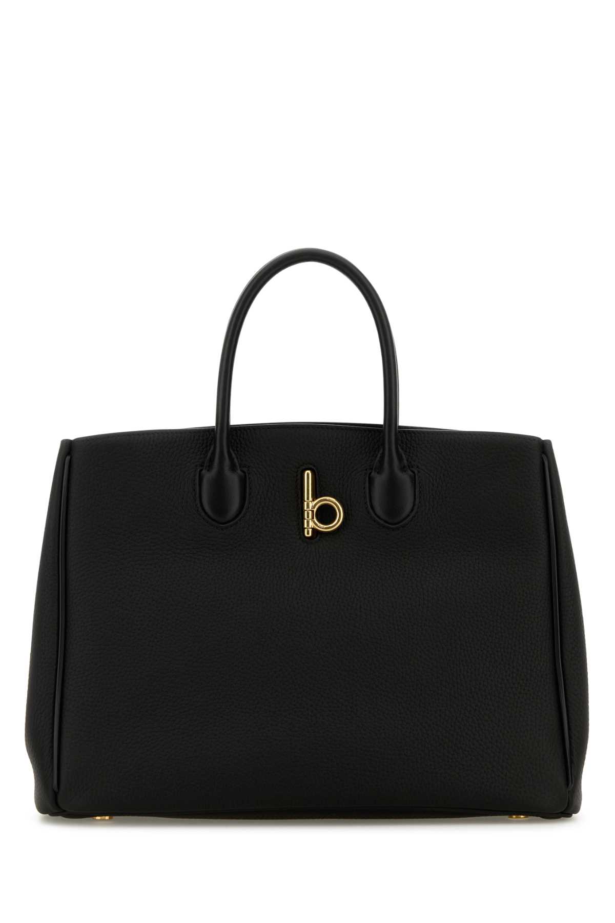 Shop Burberry Black Leather Small Rocking Horse Handbag