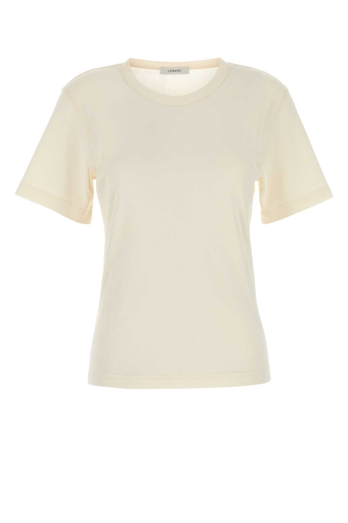 Lemaire Cream Cotton T-shirt In Sand
