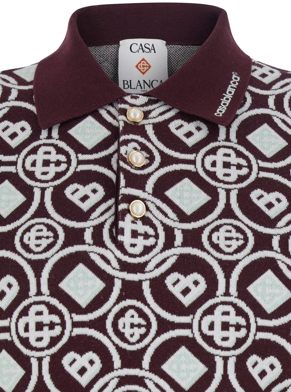 Casablanca Men Monogram Polo In Gray