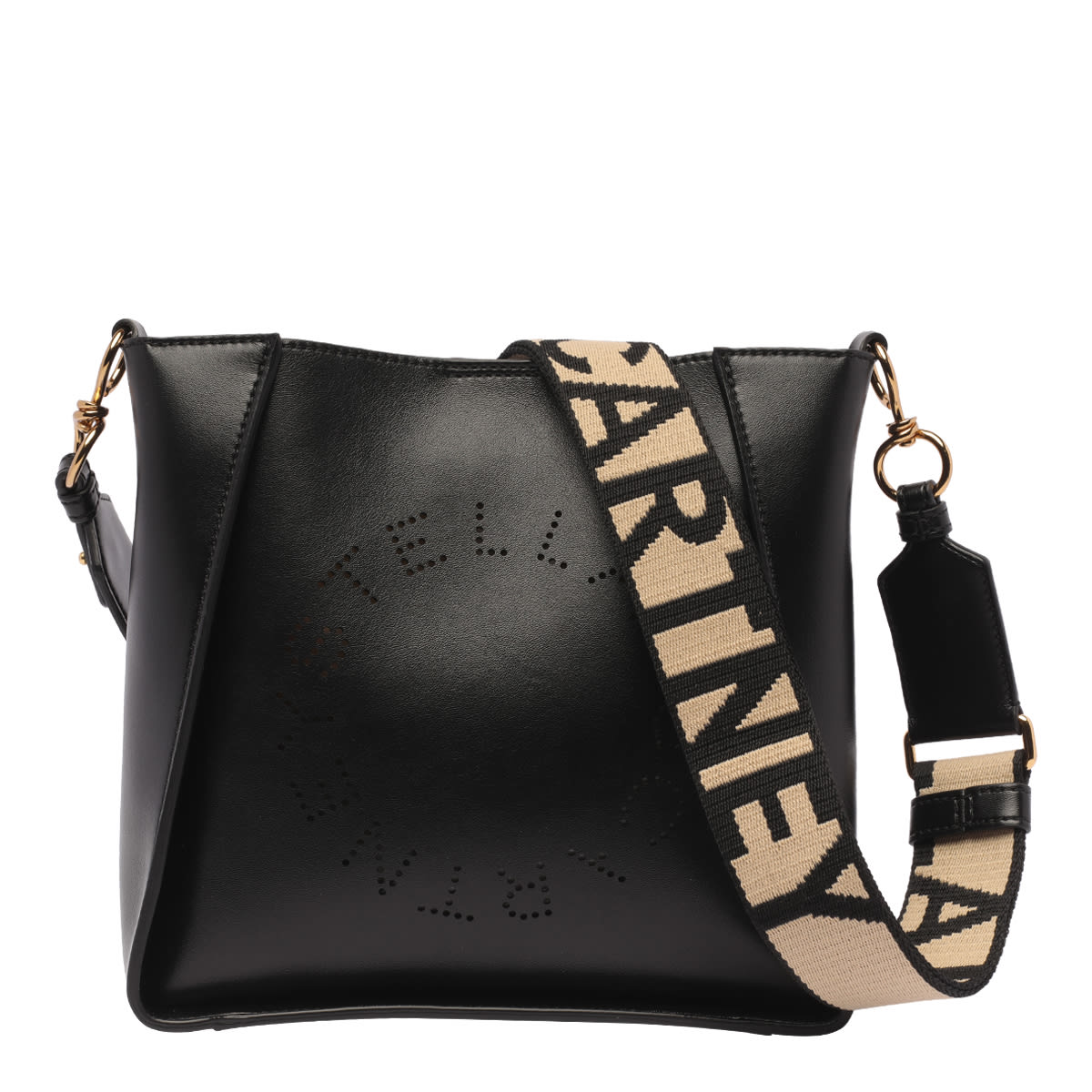 Stella Mccartney Stella Logo Crossbody Bag In Black