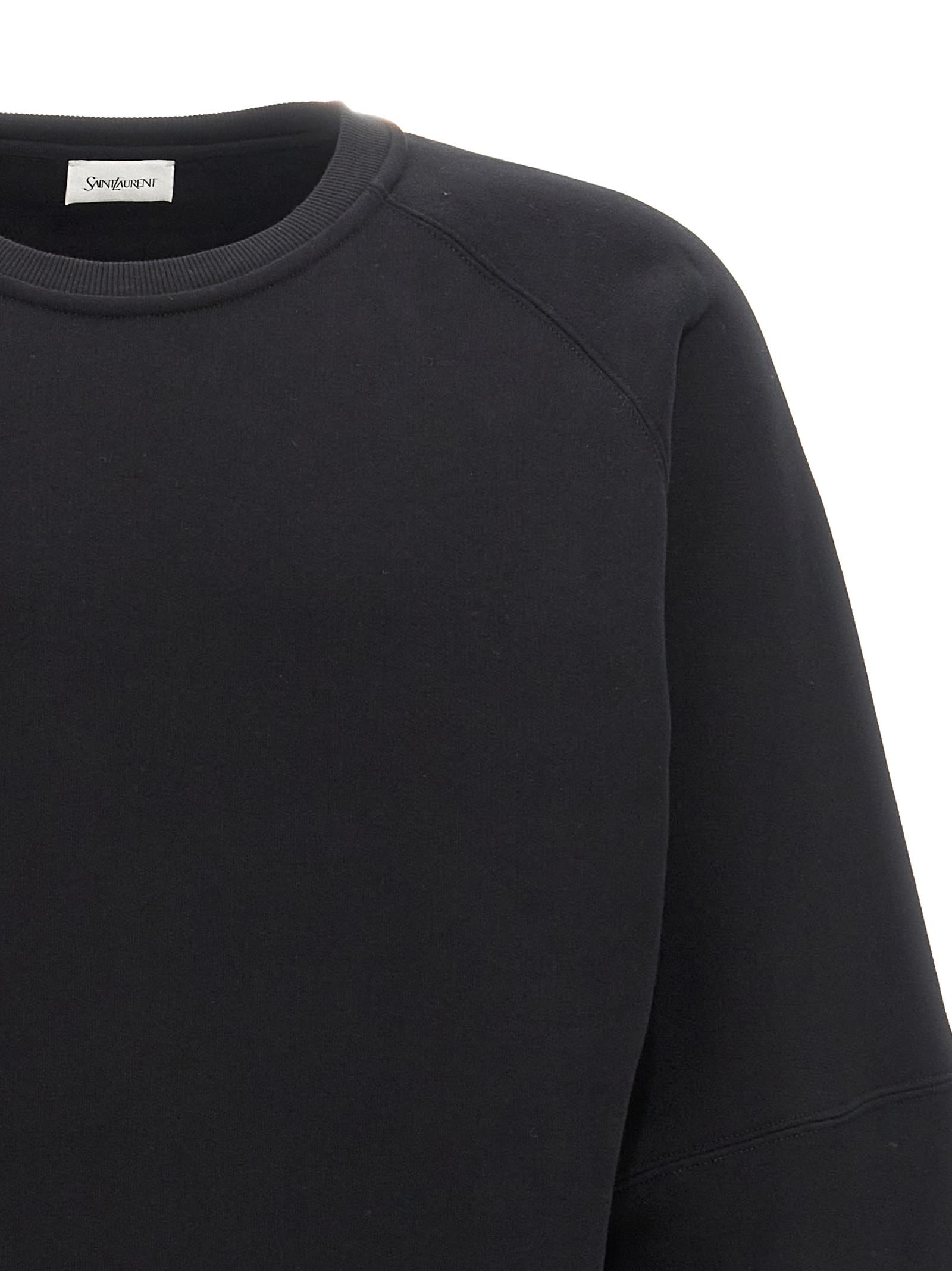 Saint Laurent Cotton Sweatshirt In Black