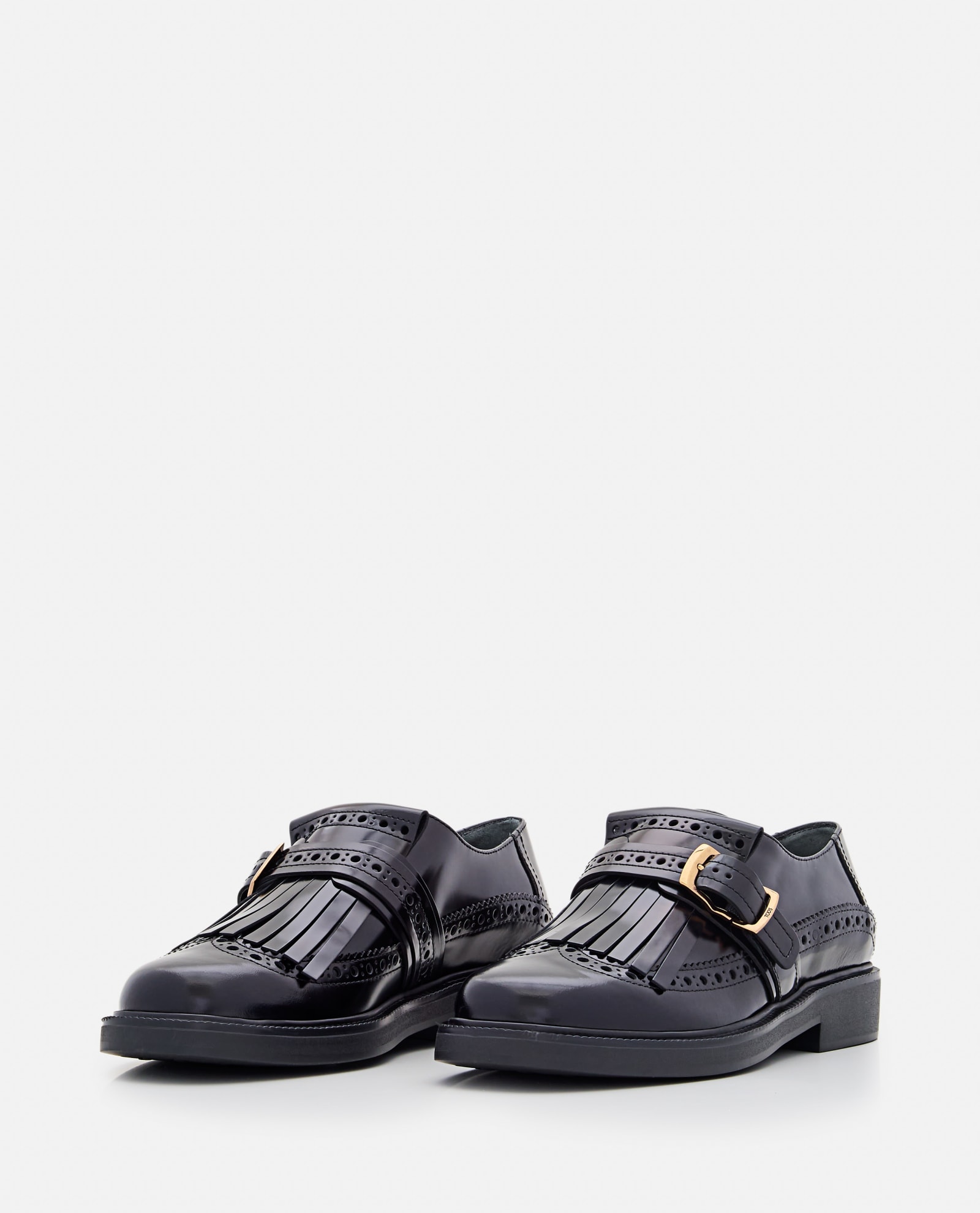 Shop Tod's Leather Laced-up Shoes In Black