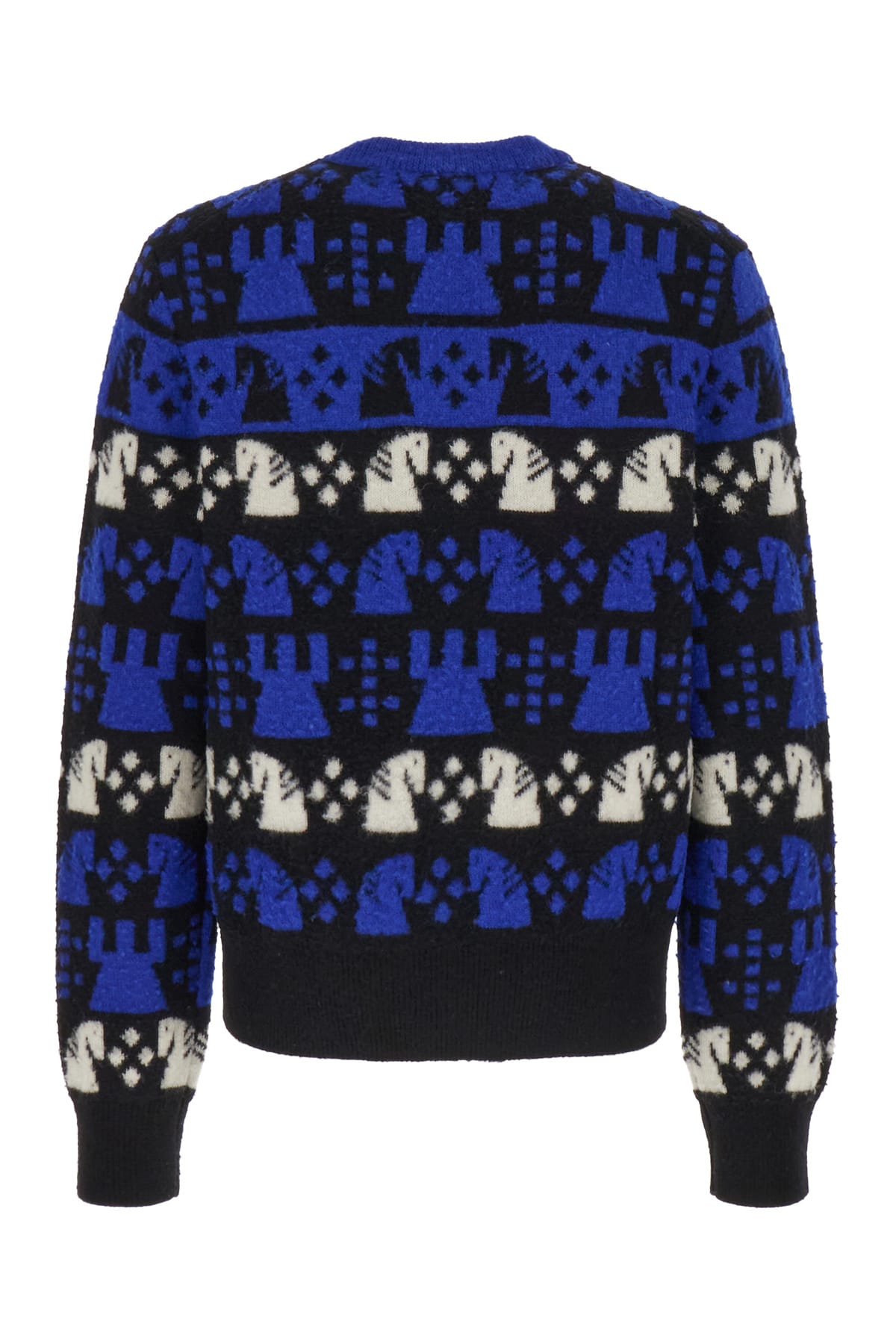 Shop Burberry Embroidered Wool Blend Sweater In Knight Ip Pattern