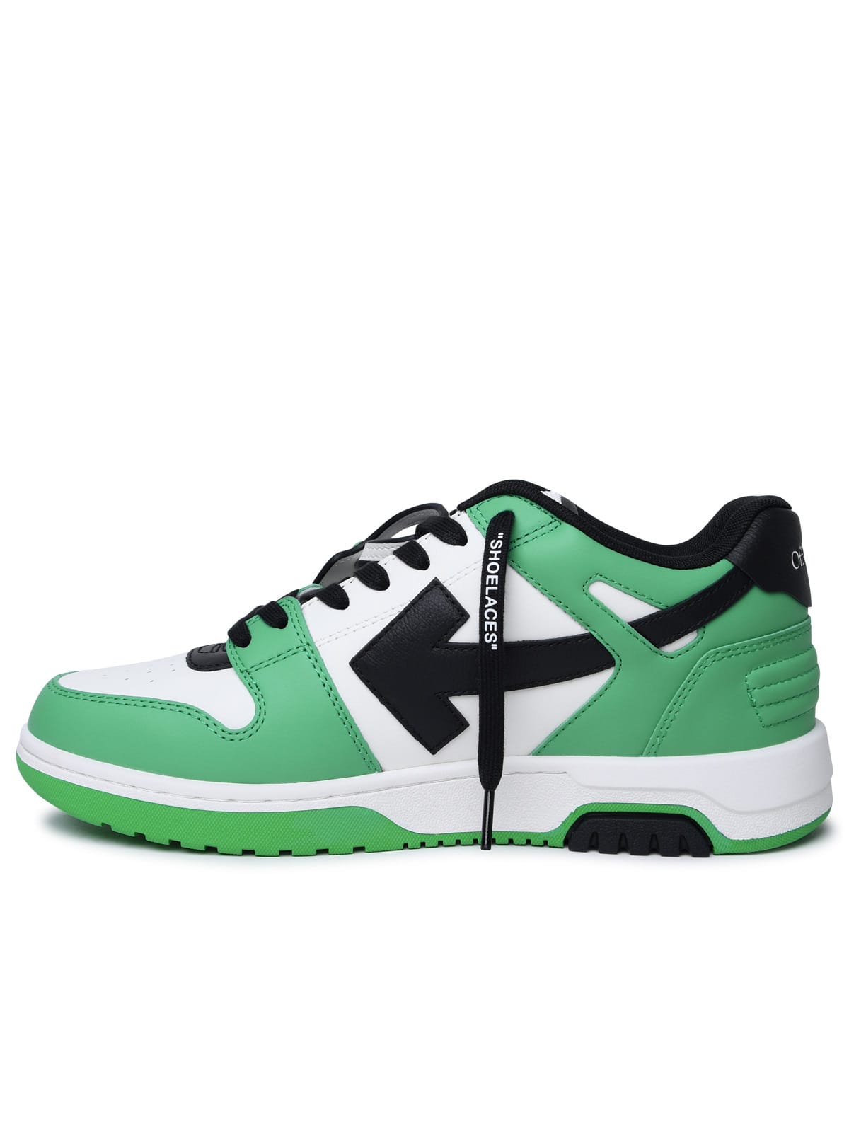 Shop Off-white Out Of Office Green Leather Sneakers