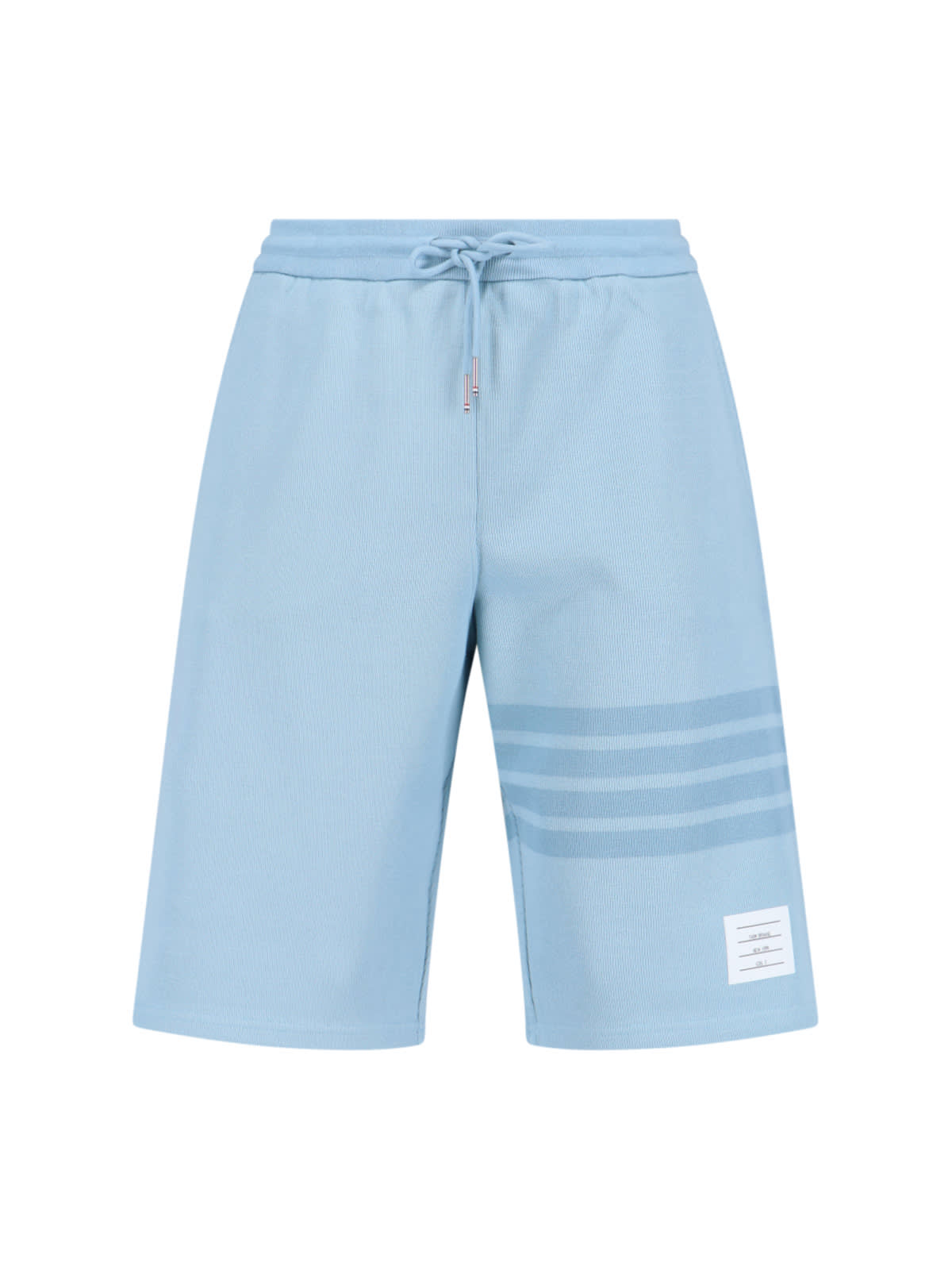 Shop Thom Browne 4-bar Track Shorts In Light Blue