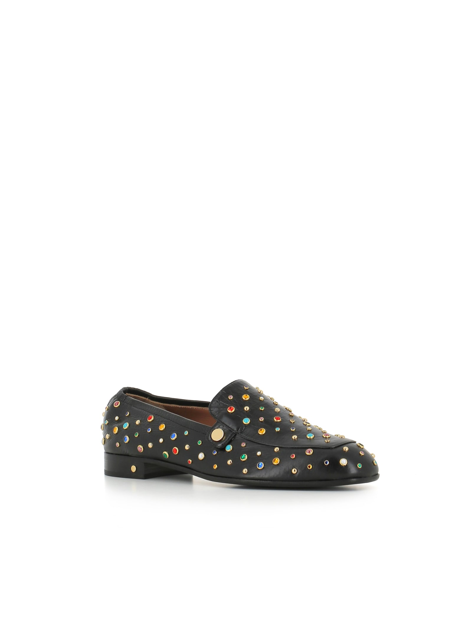 Laurence Dacade Crystal-embellished Leather Loafers In Multicolor
