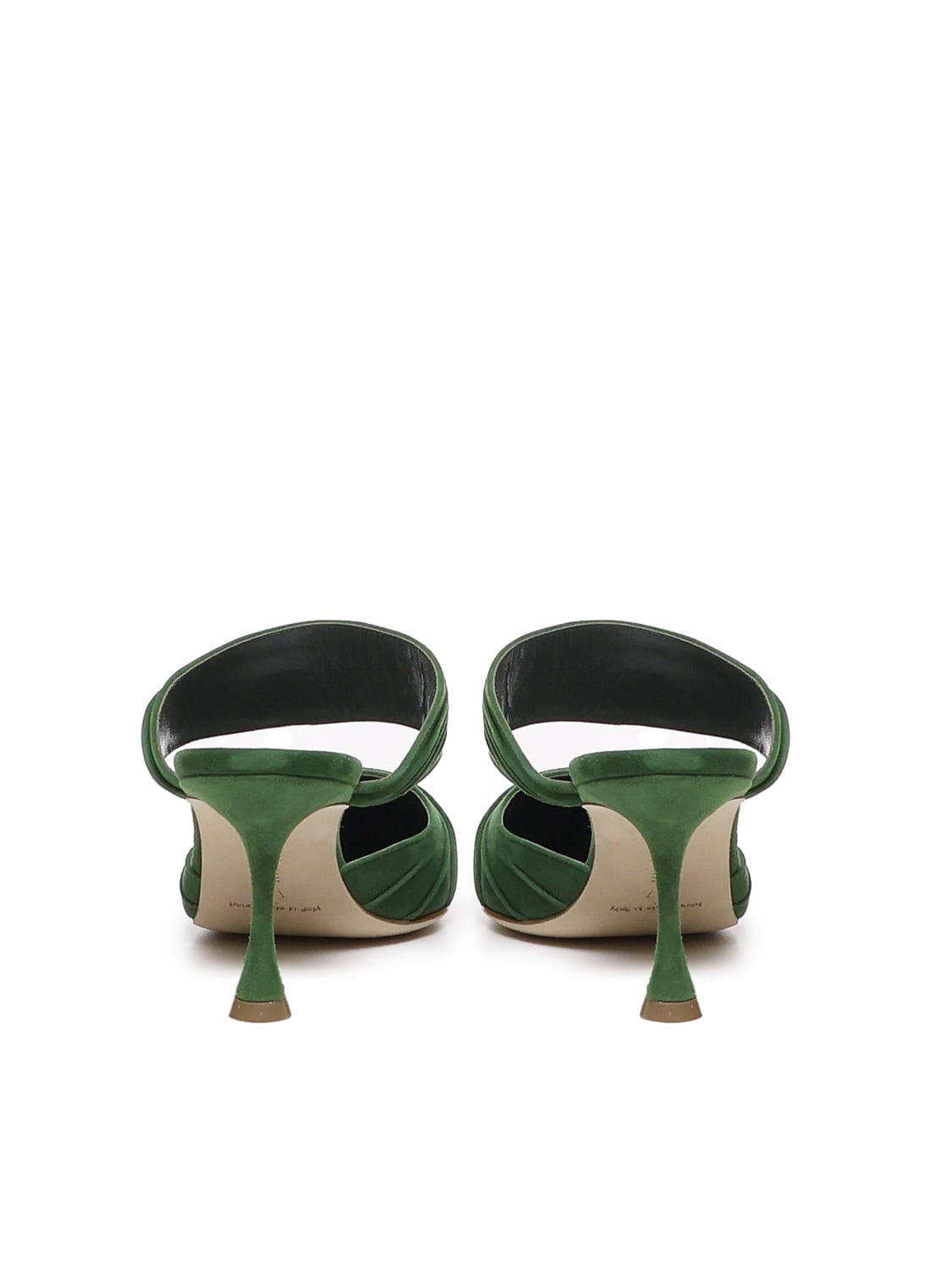 Shop Manolo Blahnik Circeamu Sabot In Suede In Green