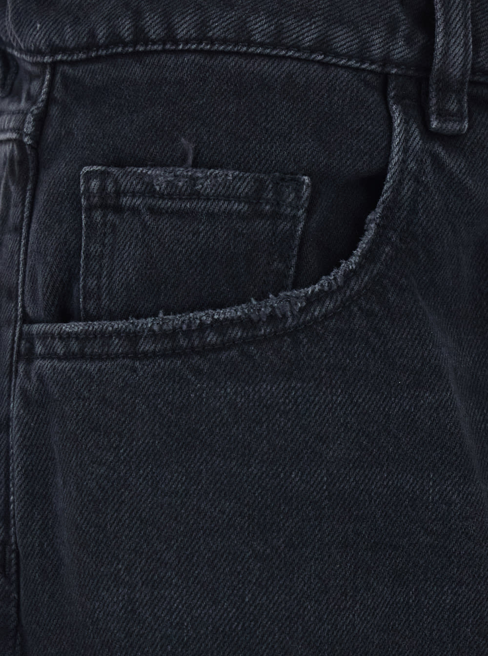 Icon Denim Debby Black Jeans With Wide Leg And Logo Patch On The Rear In Denim Woman In Black