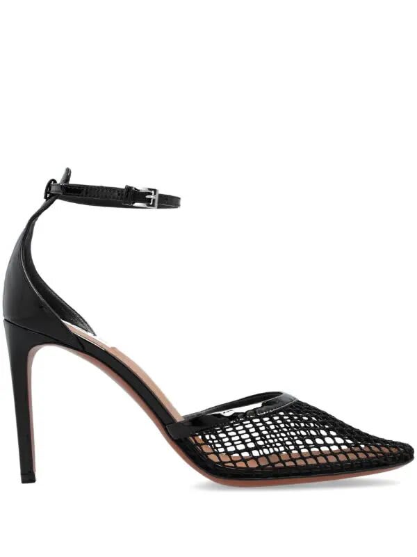 Shop Alaïa Pump 90 Rete In Noir