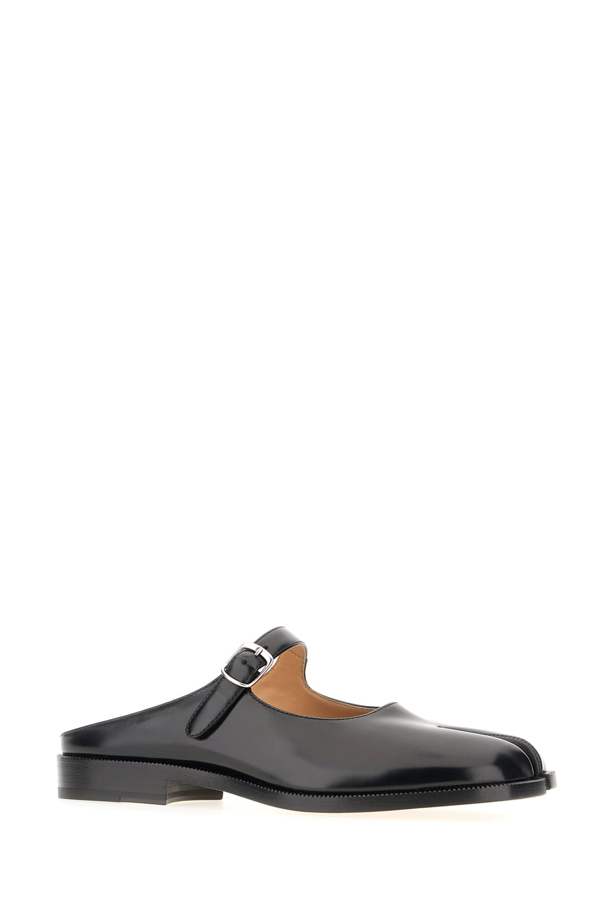 Shop Maison Margiela Black Leather Tabi Mules