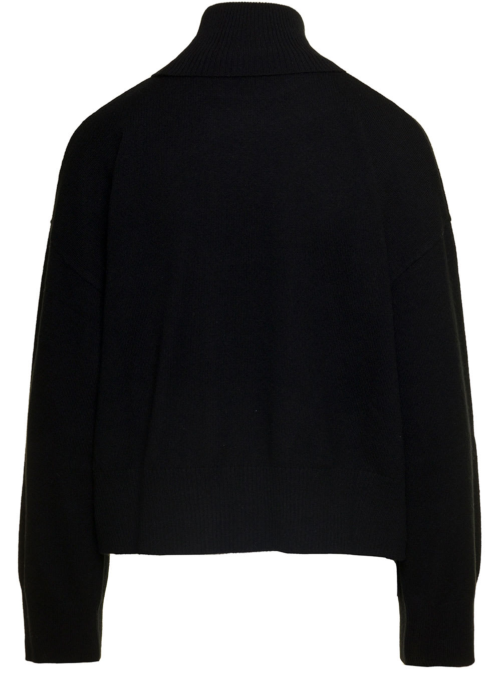 Shop P.a.r.o.s.h Black Mock Neck Sweatshirt With Long Sleeves In Cashmere Woman