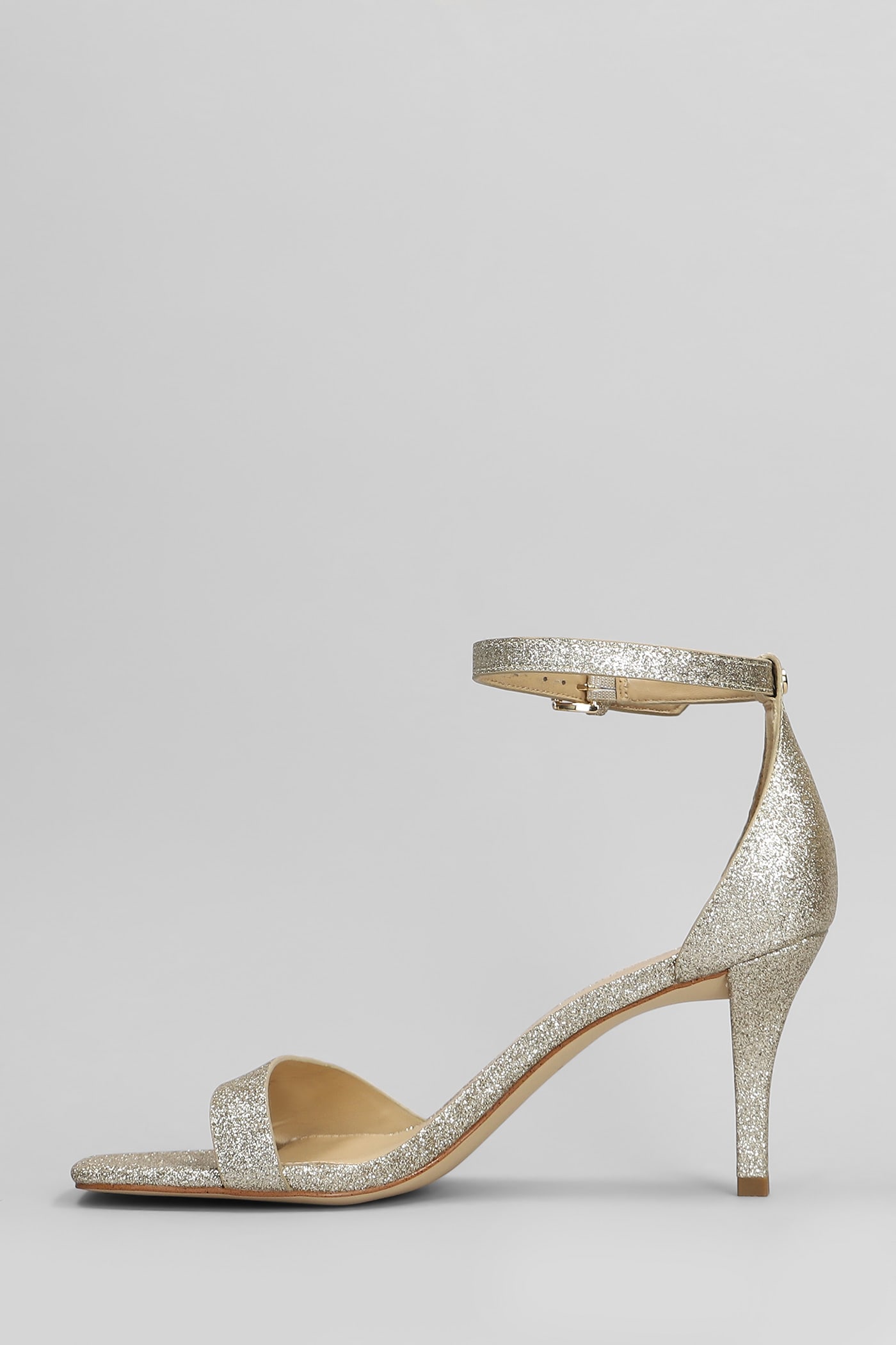 Michael Kors Jaida Sandals In Gold Glitter In Gold